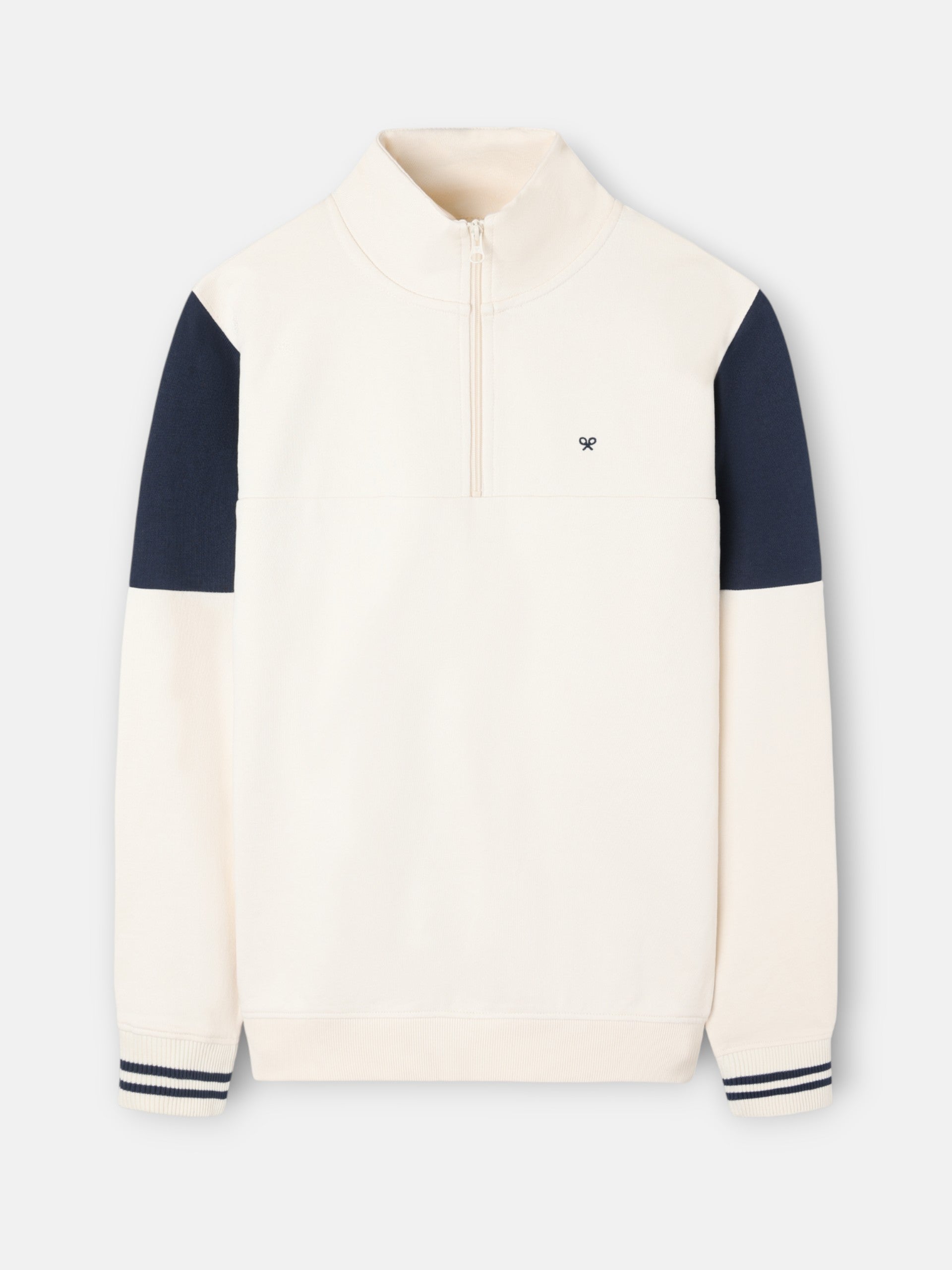 Vintage cream half-zip sweatshirt