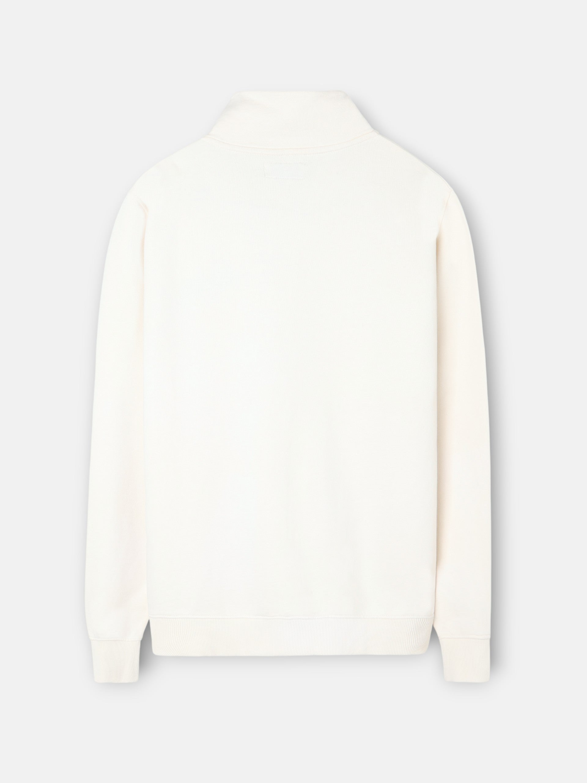 Sudadera cremallera bordado crema
