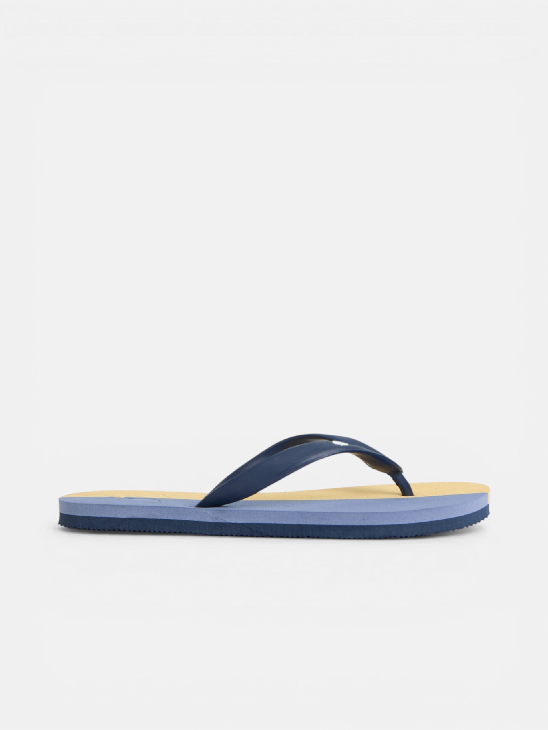 Two-tone yellow paddle flip-flops