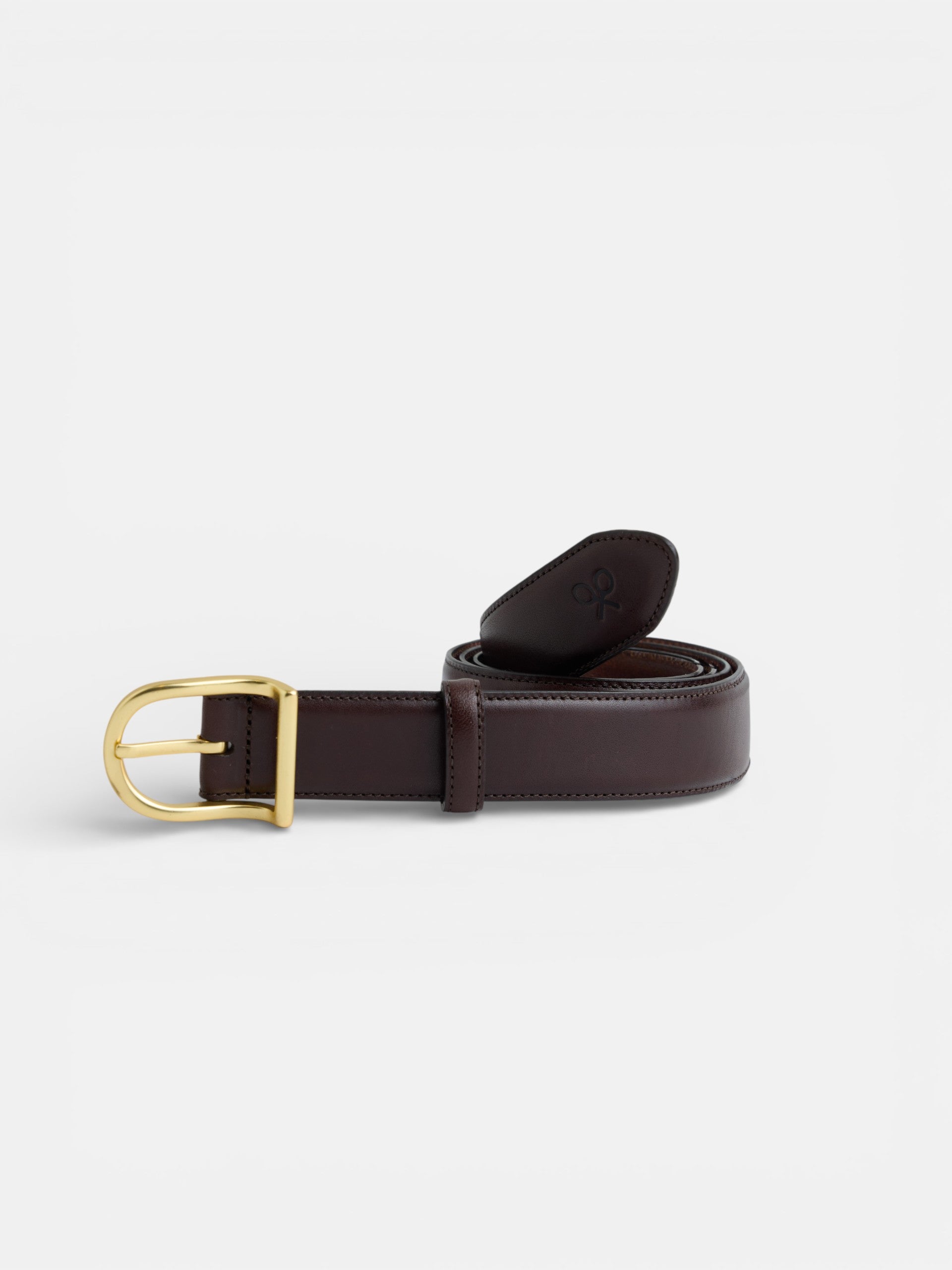 Brown smooth leather belt