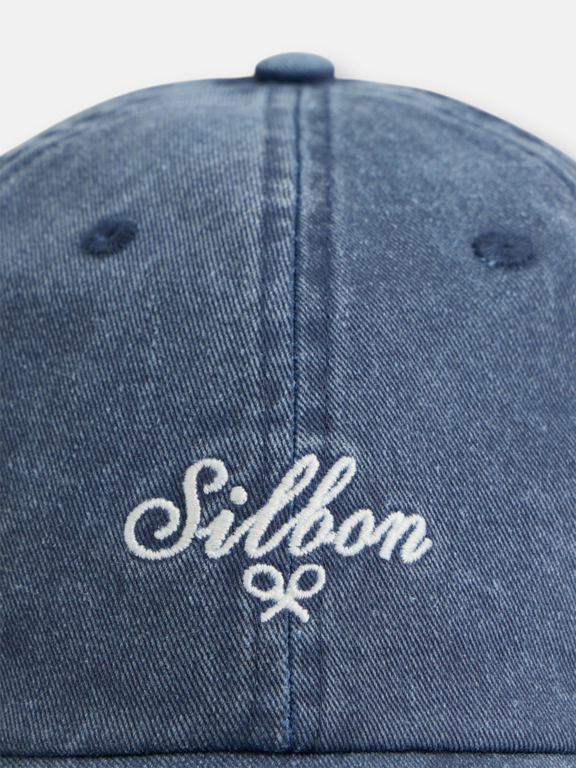 Casquette Silbon style denim bleu