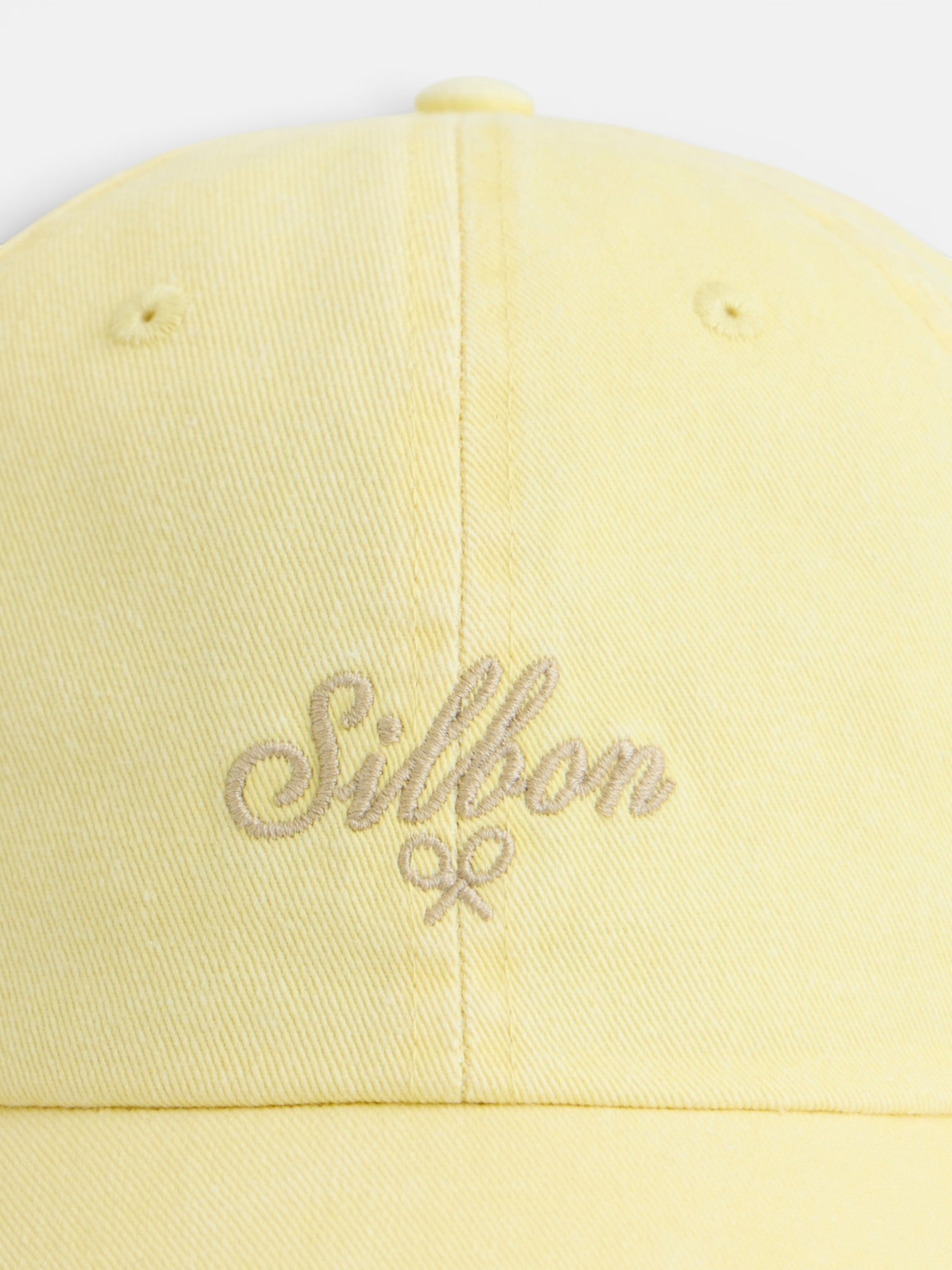 Casquette Silbon style denim jaune