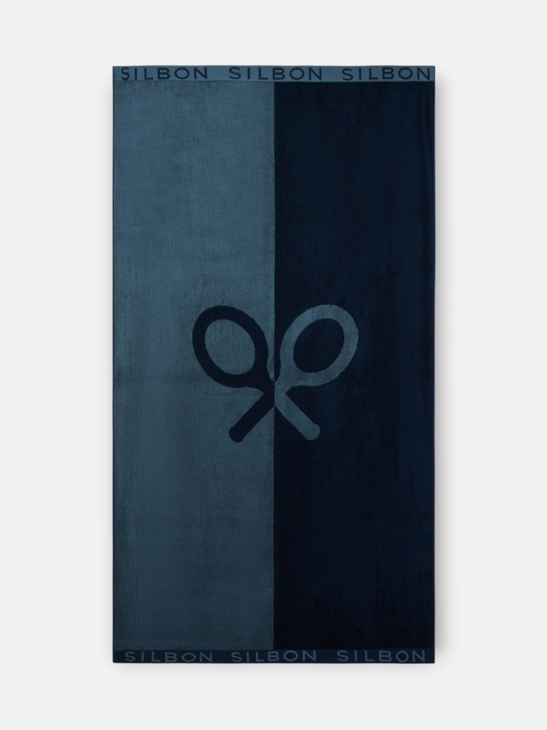 Serviette bicolore bleu marine