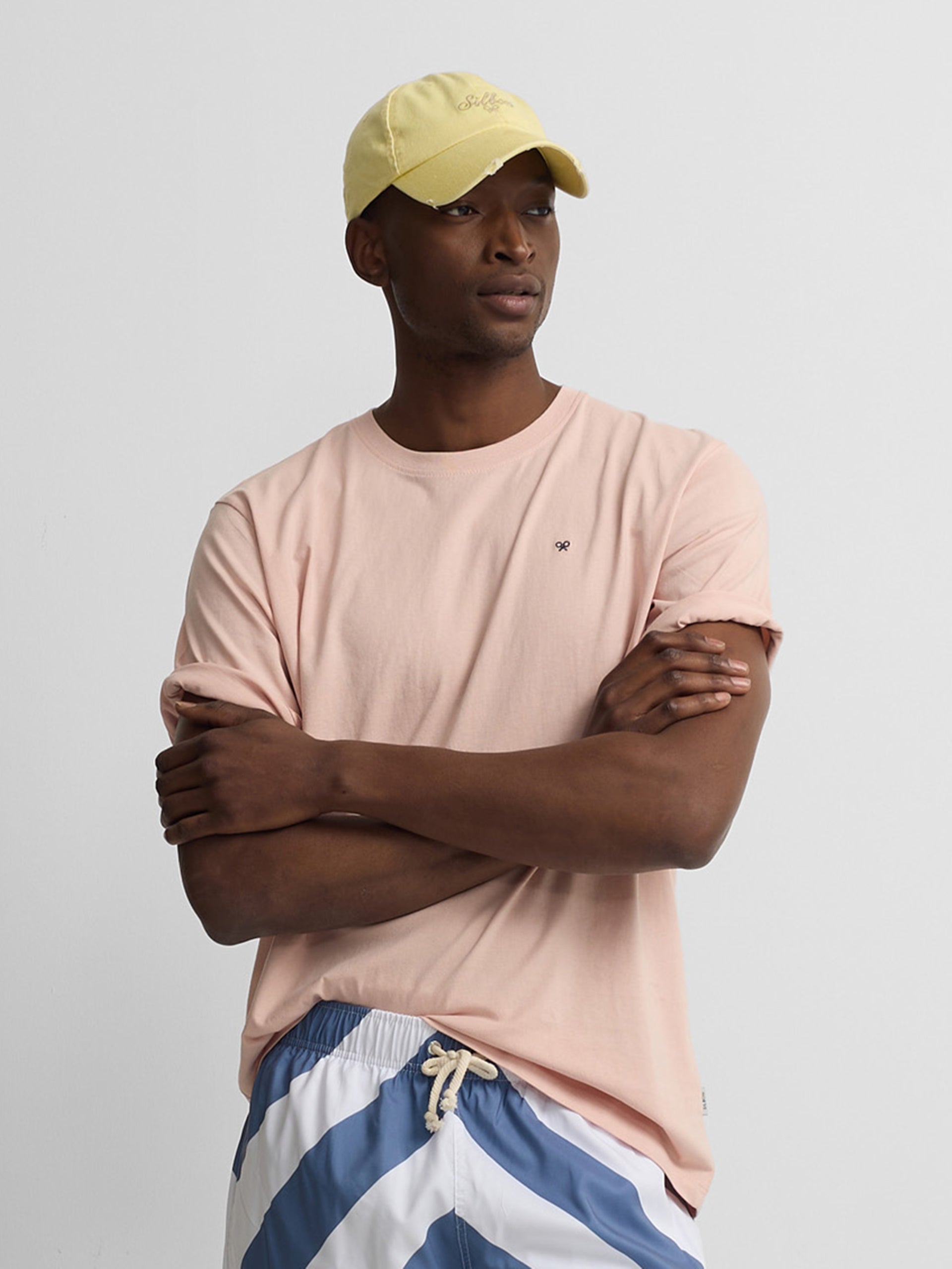 Casquette Silbon style denim jaune