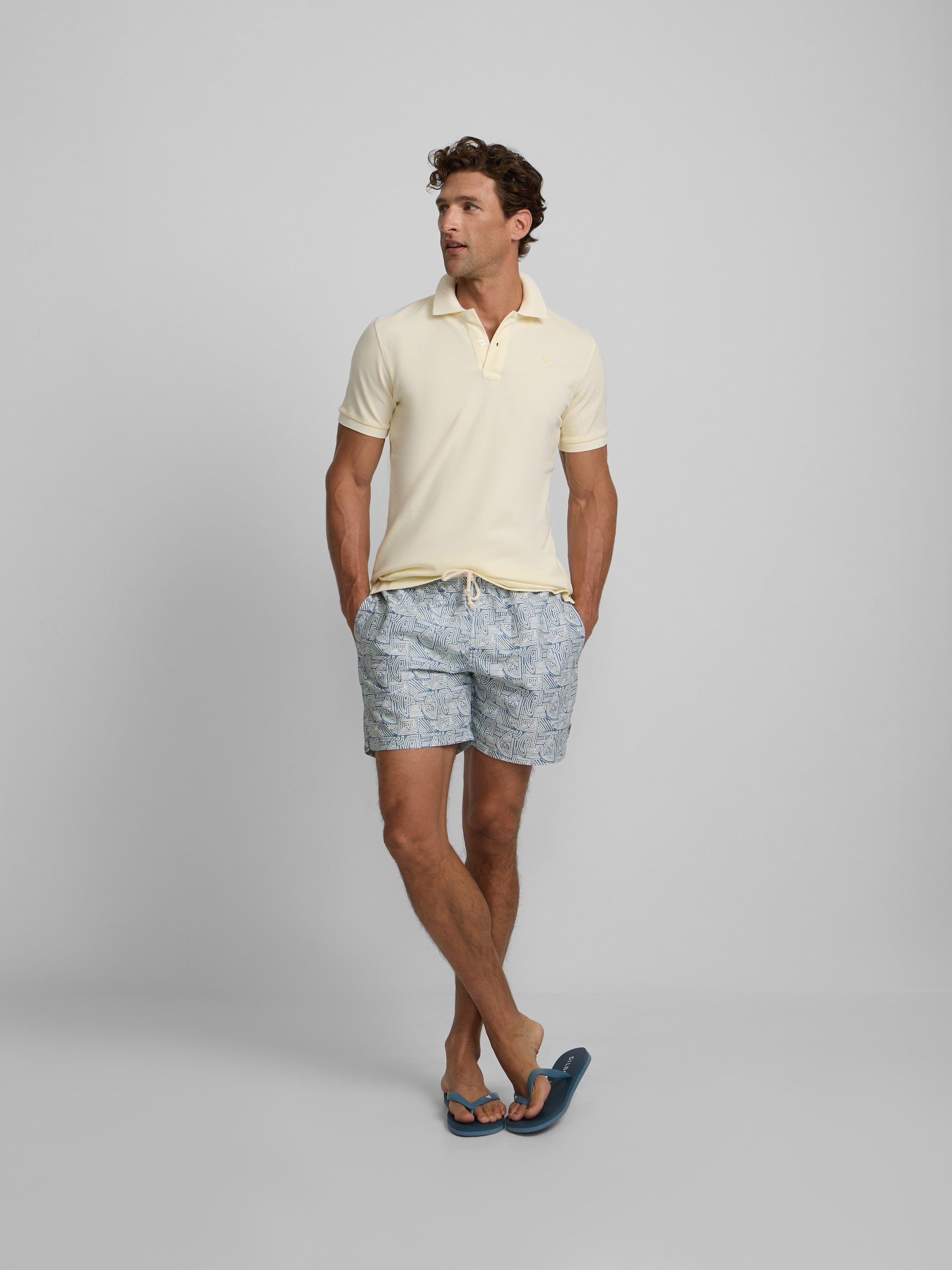 Maillot de bain géométrique SB bleu clair