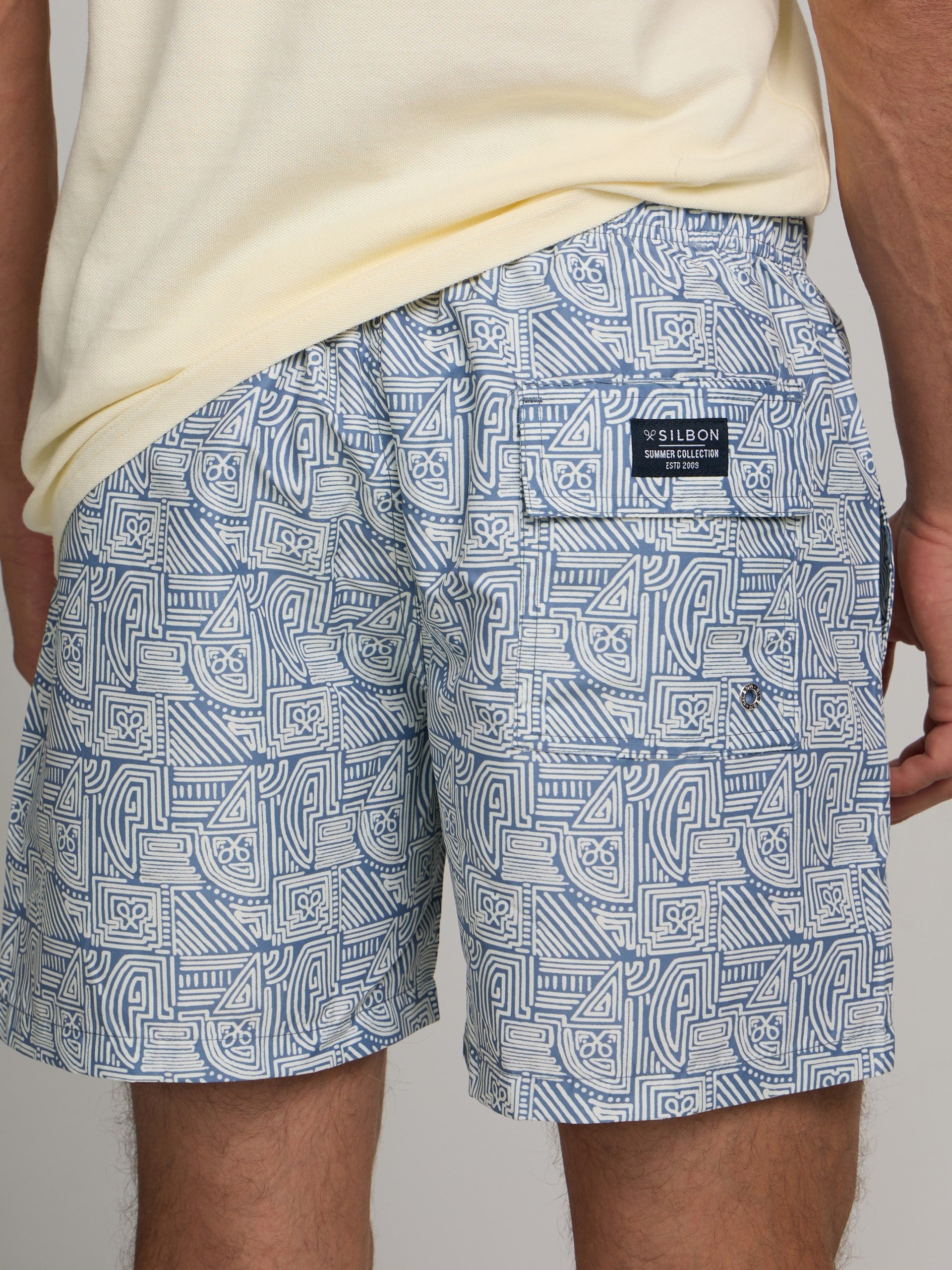 Maillot de bain géométrique SB bleu clair