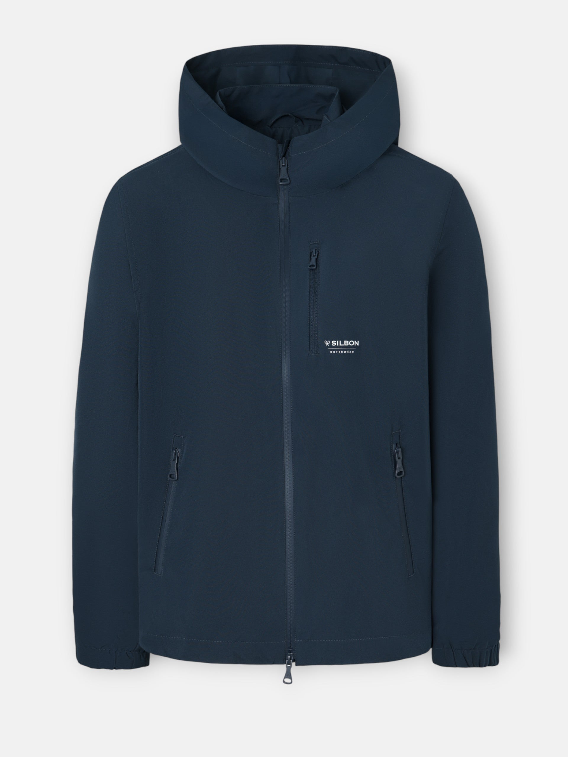 Coupe-vent technique à capuche bleu marine