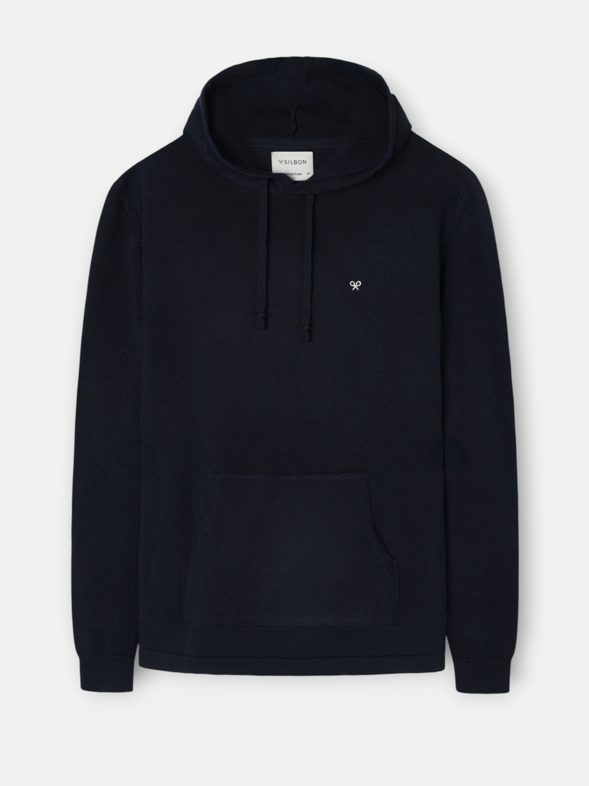 Plain navy blue hooded sweater