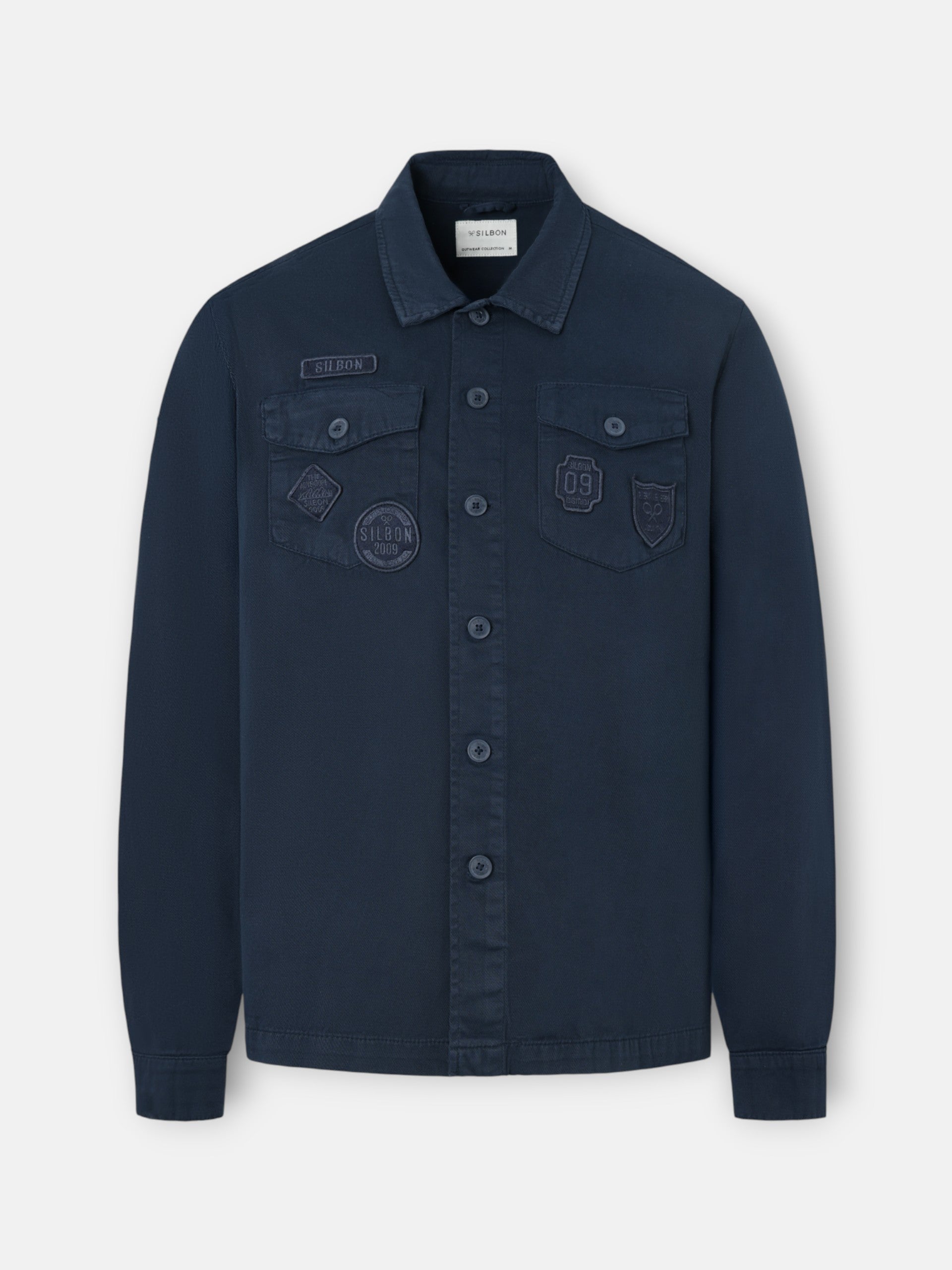 Sobrecamisa parches azul marino