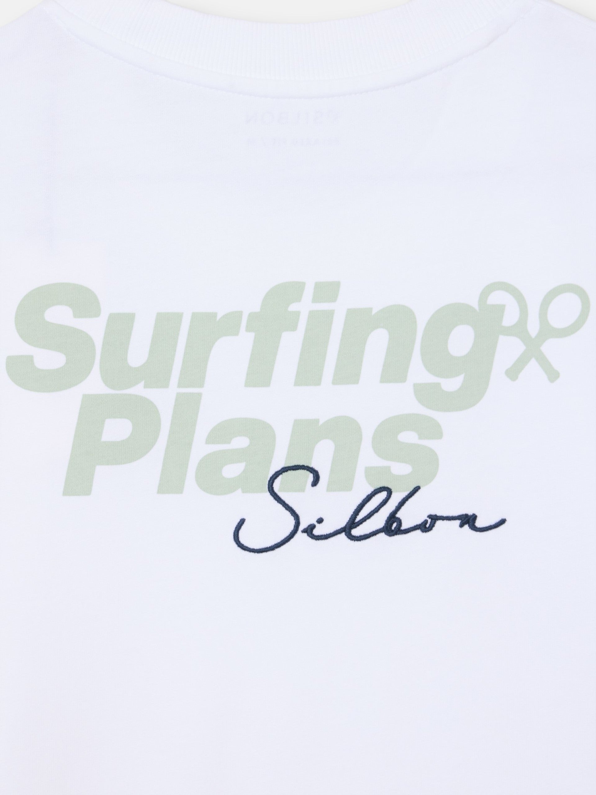 T-shirt coupe décontractée plans de surf blanc