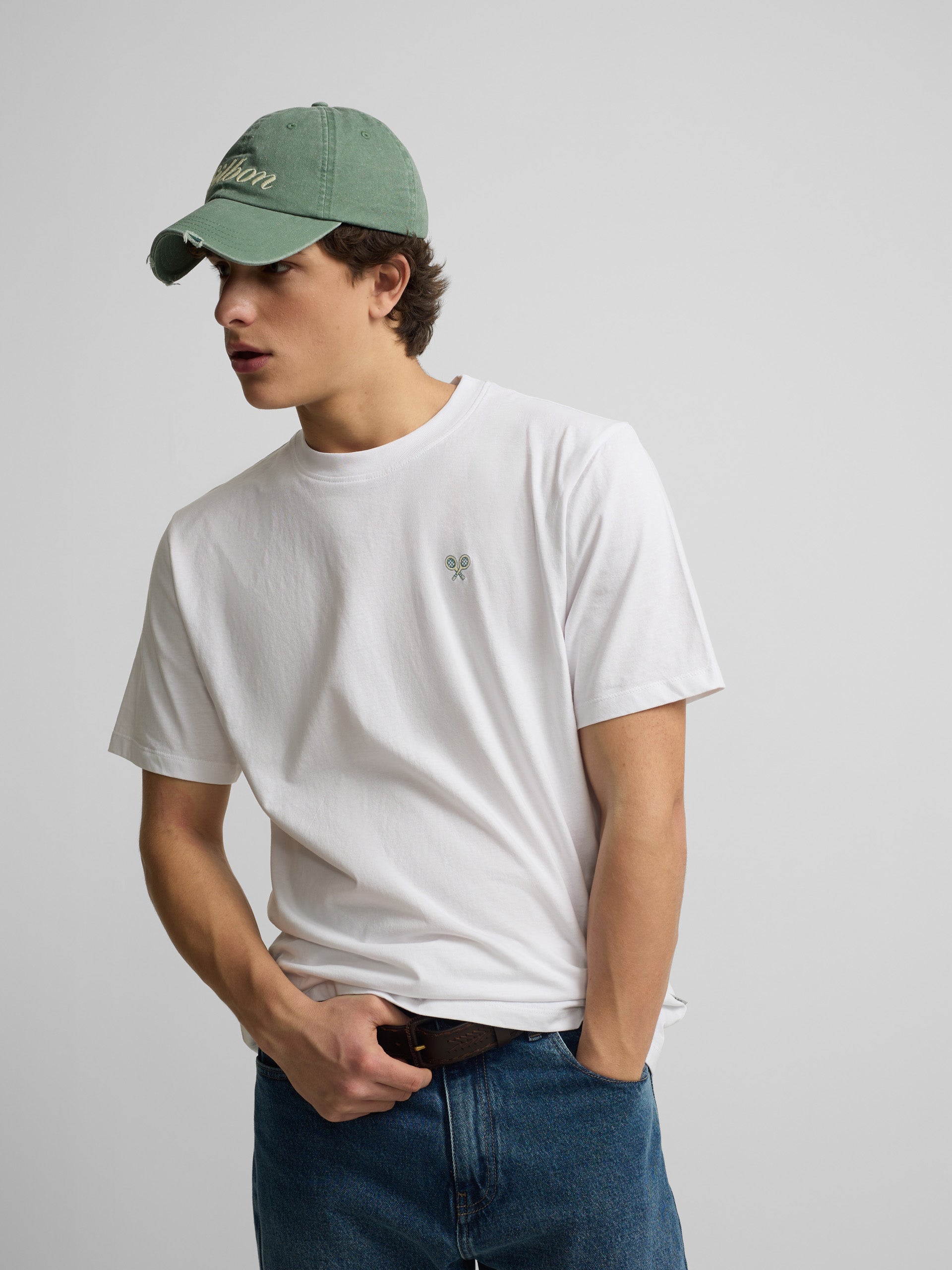 T-shirt après tennis blanc