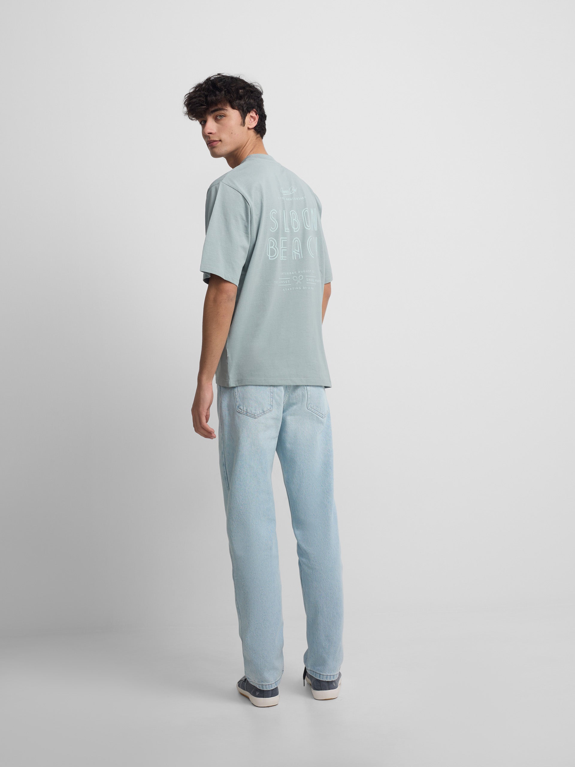 Camiseta special fit Silbon sunset party aguamarina