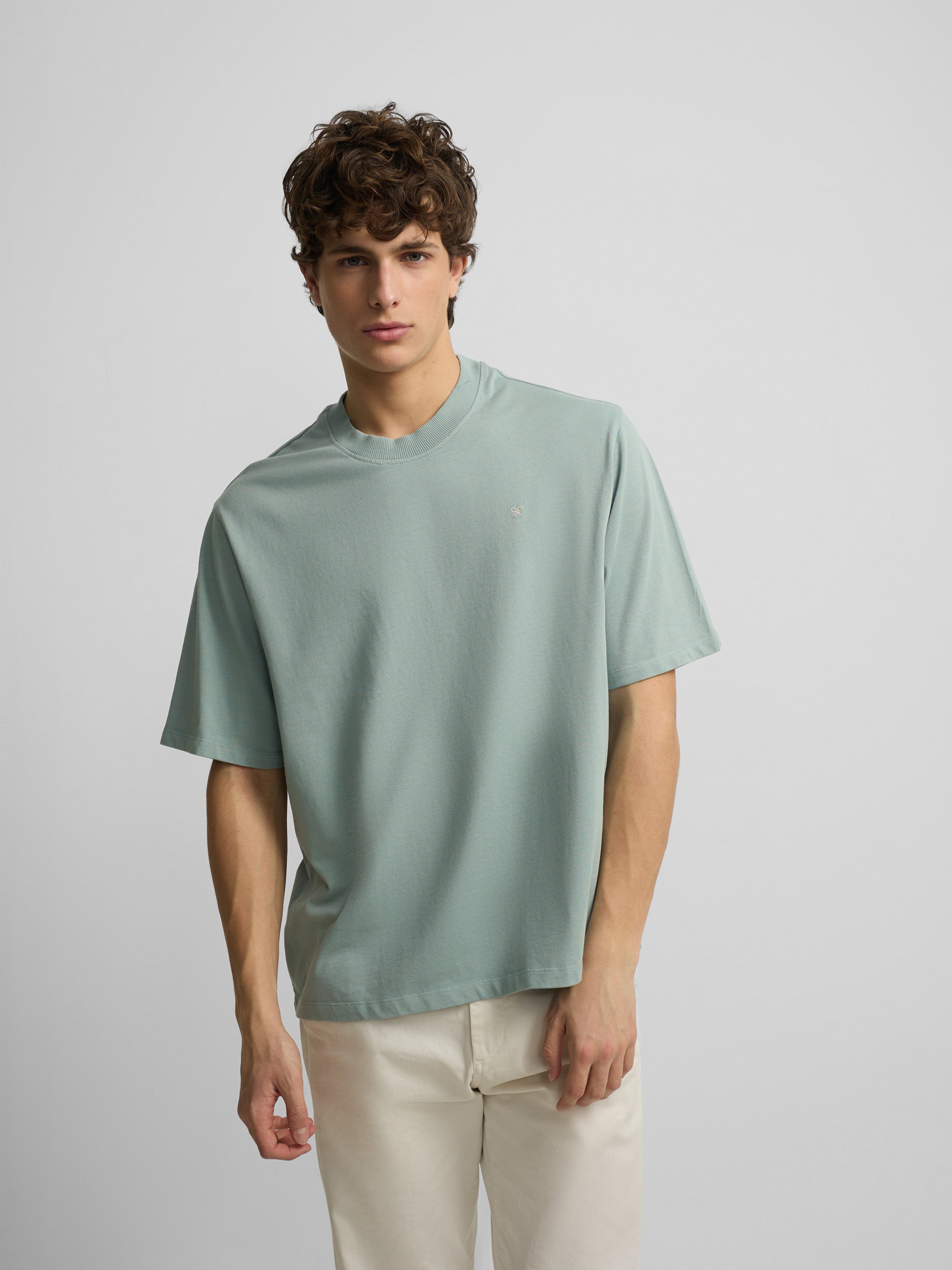 Camiseta special fit Silbon classic society verde gris
