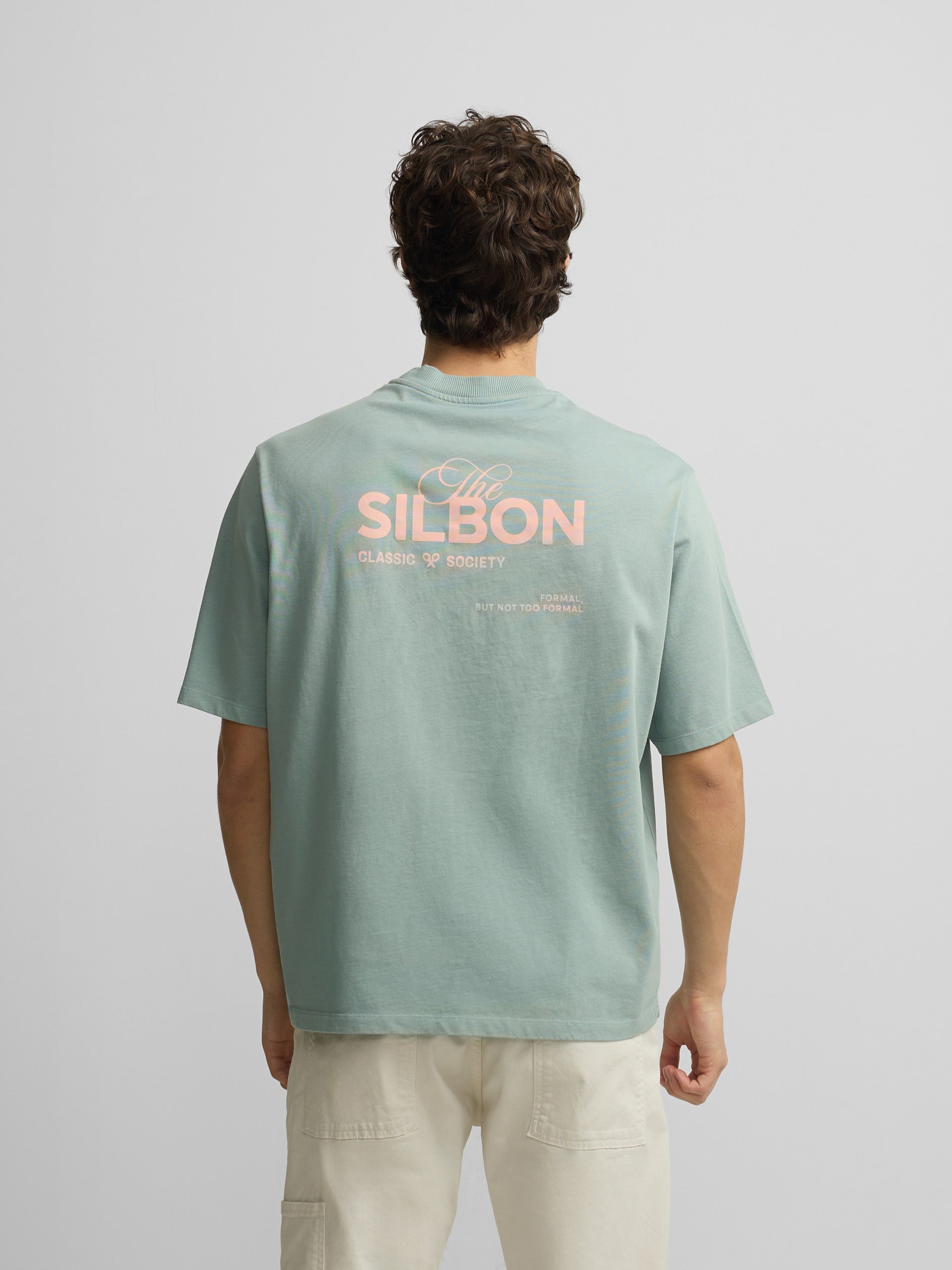 Camiseta special fit Silbon classic society verde gris