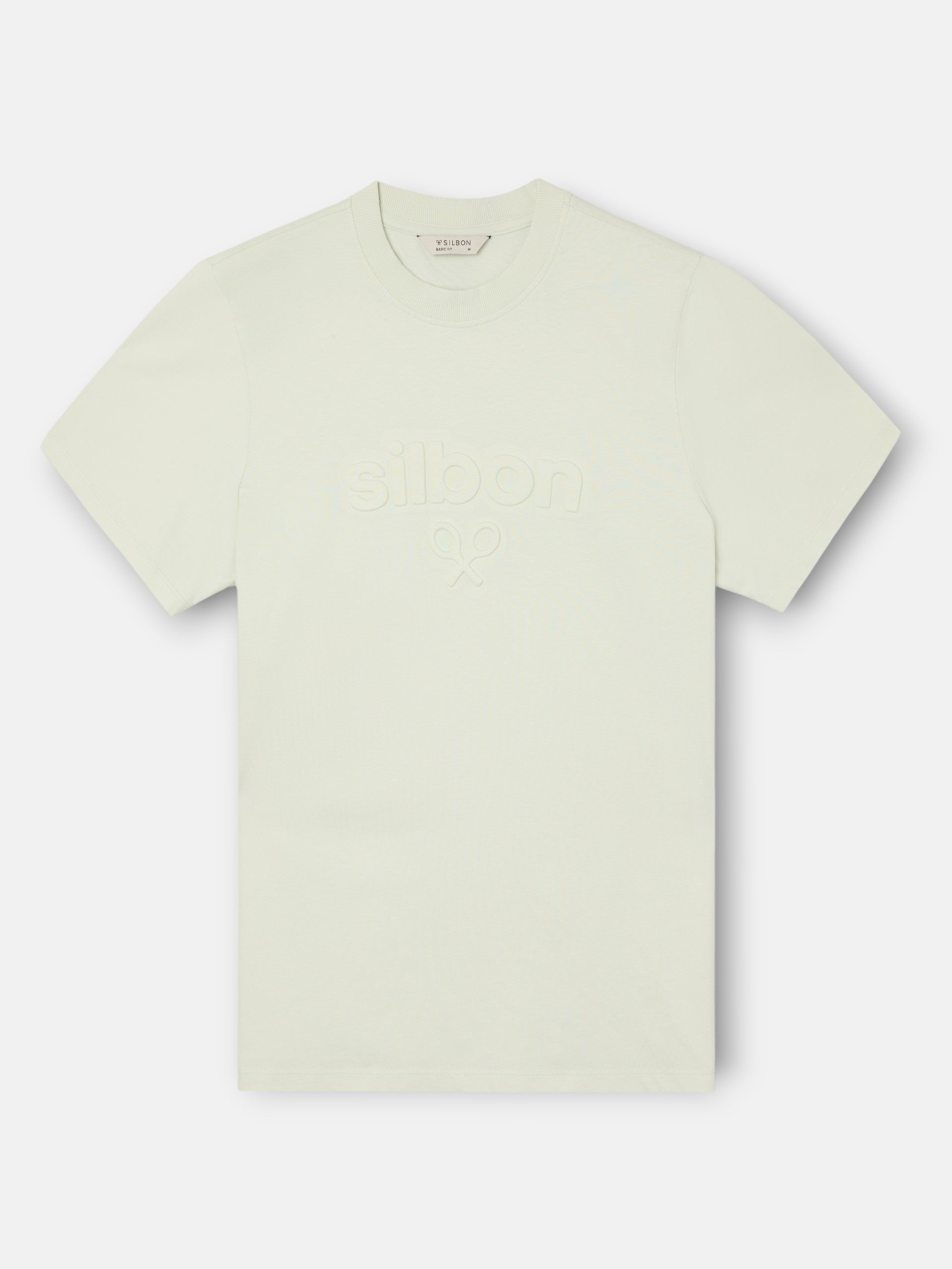 T-shirt Silbon en relief ton vert clair