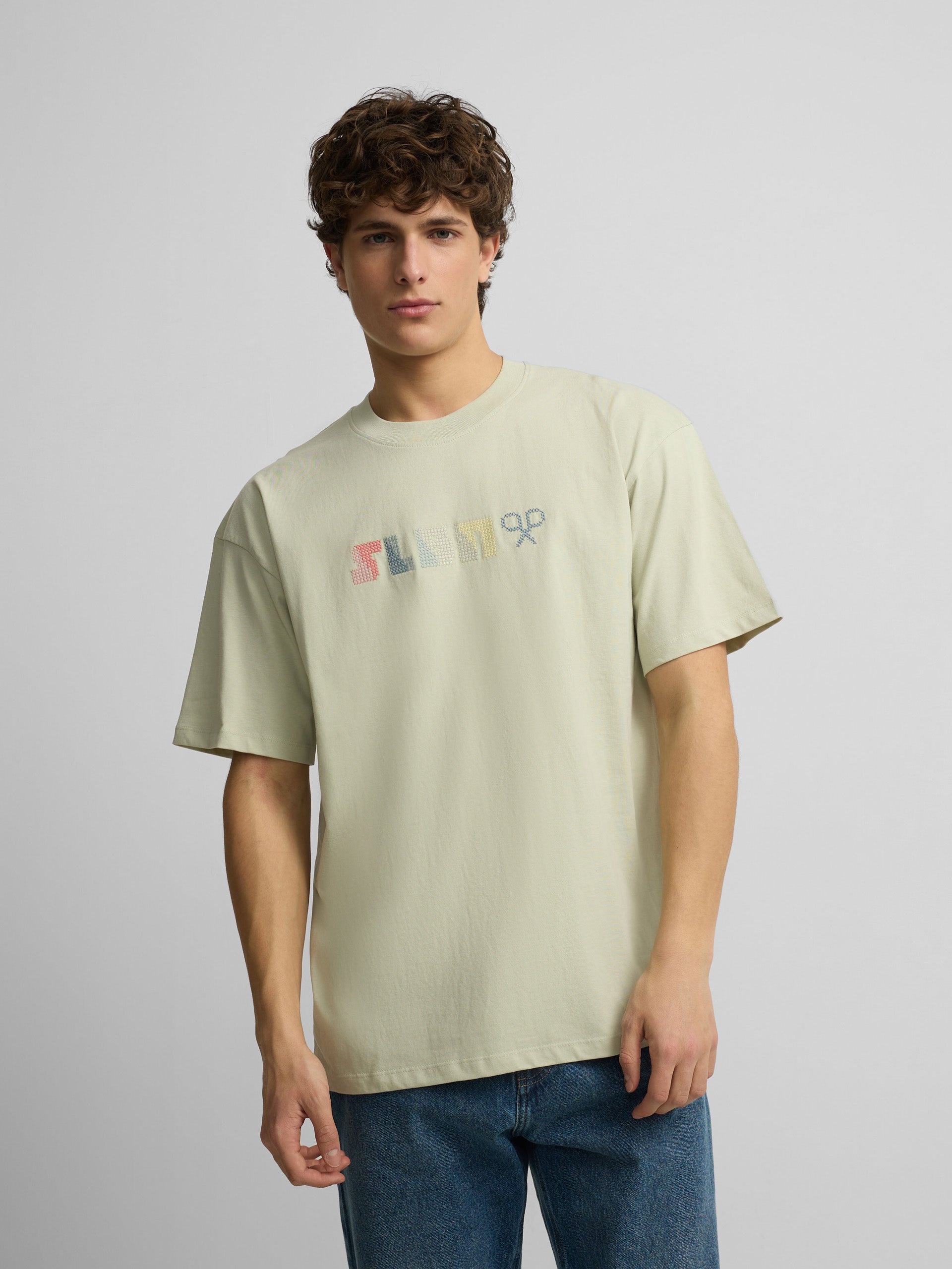 T-shirt coupe décontractée slbn cross vert clair