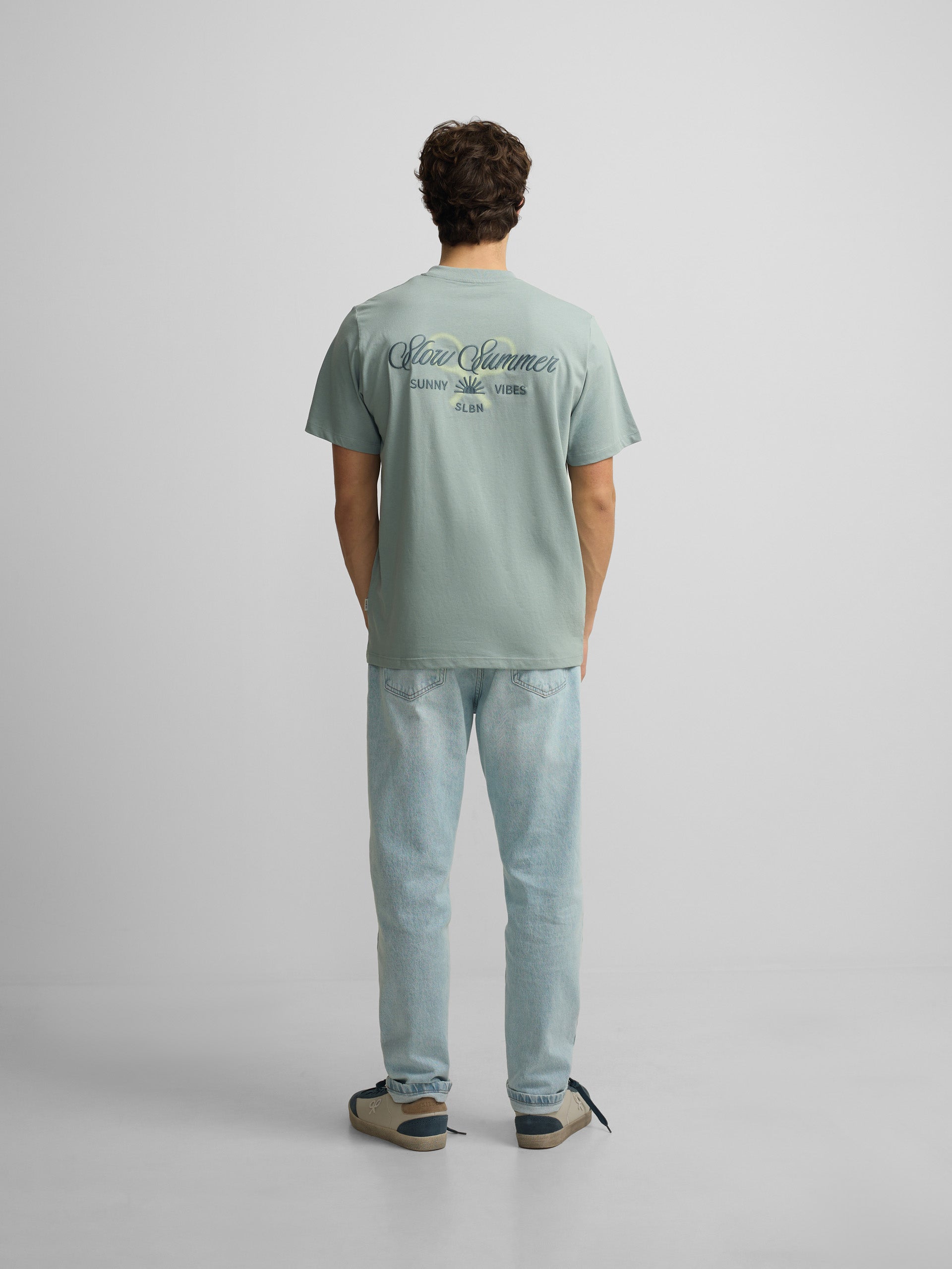 Camisola slow summer verde cinzento