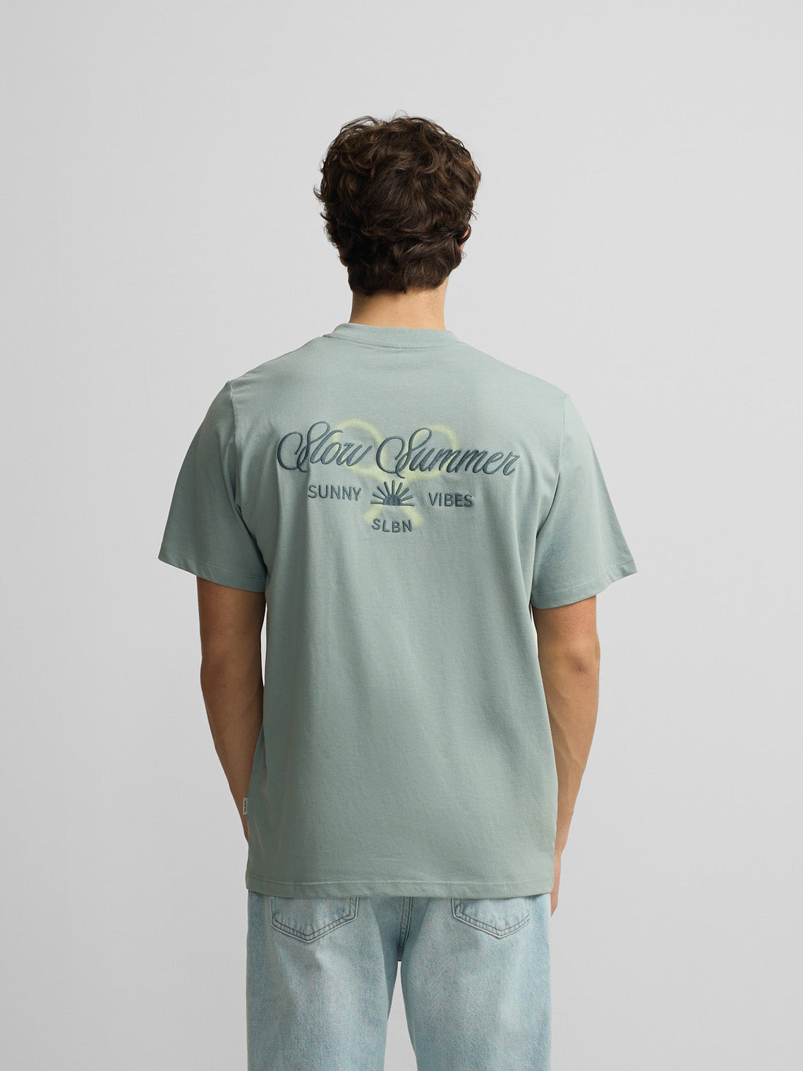Camisola slow summer verde cinzento