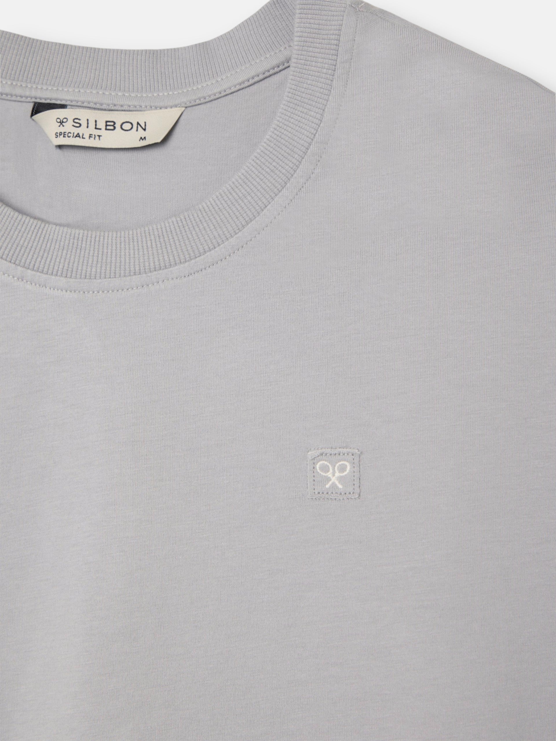 T-shirt coupe spéciale minilogo patch gris