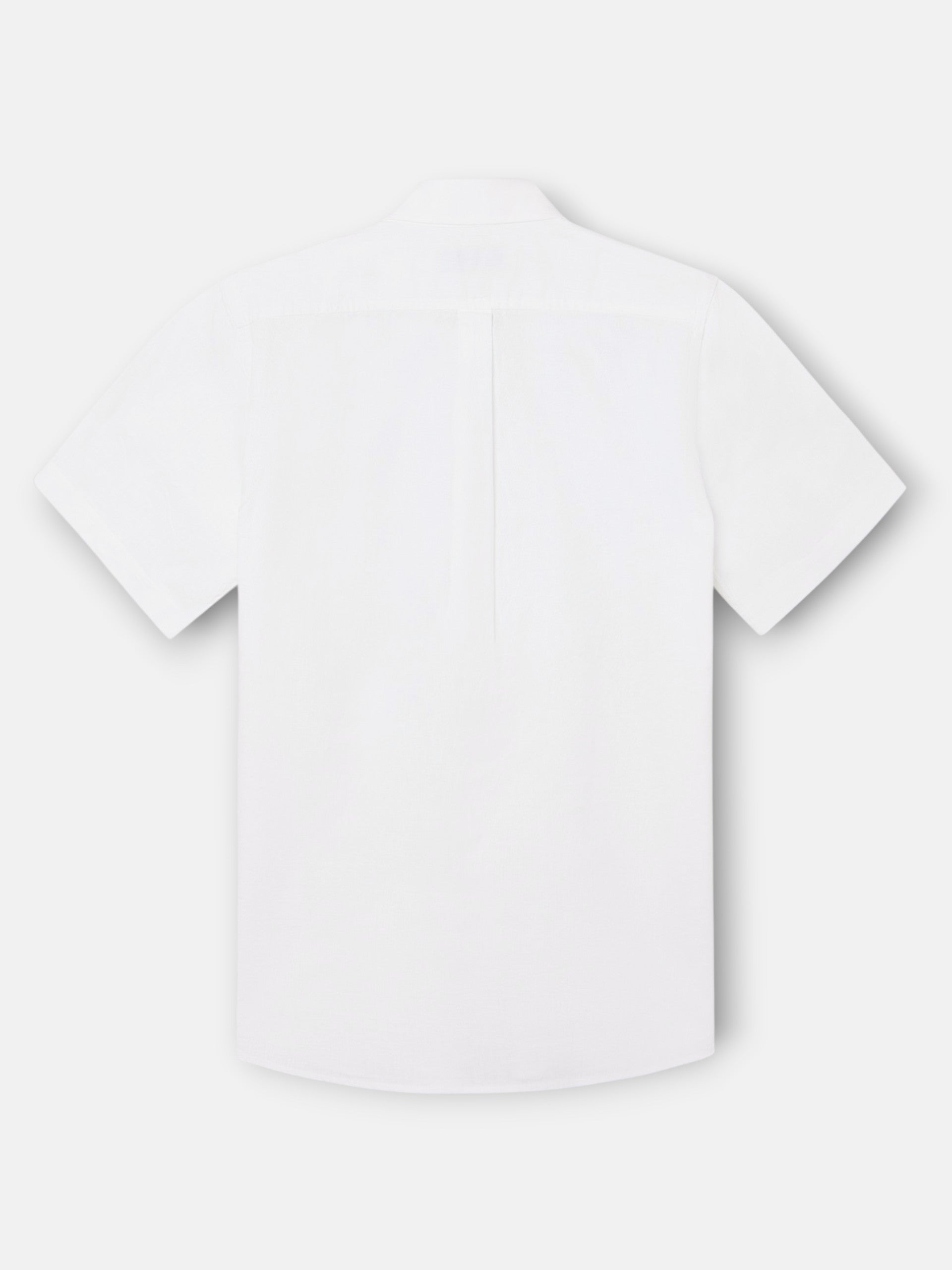 White short-sleeved linen shirt