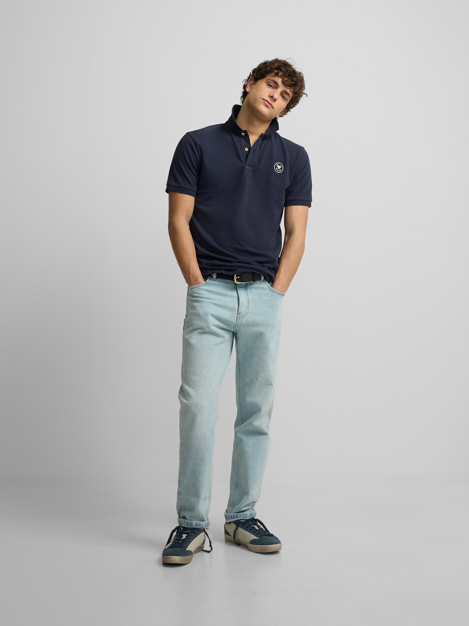 Polo manga corta smile azul marino