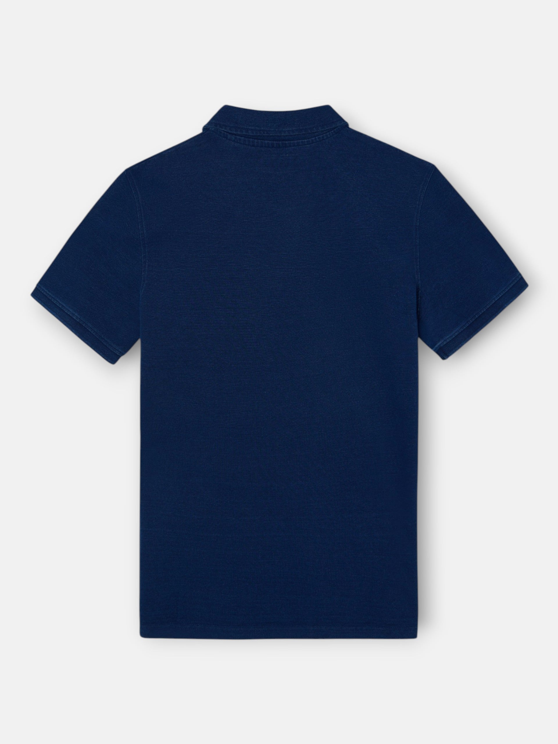 Polo à manches courtes style denim bleu marine