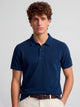 Polo à manches courtes style denim bleu marine