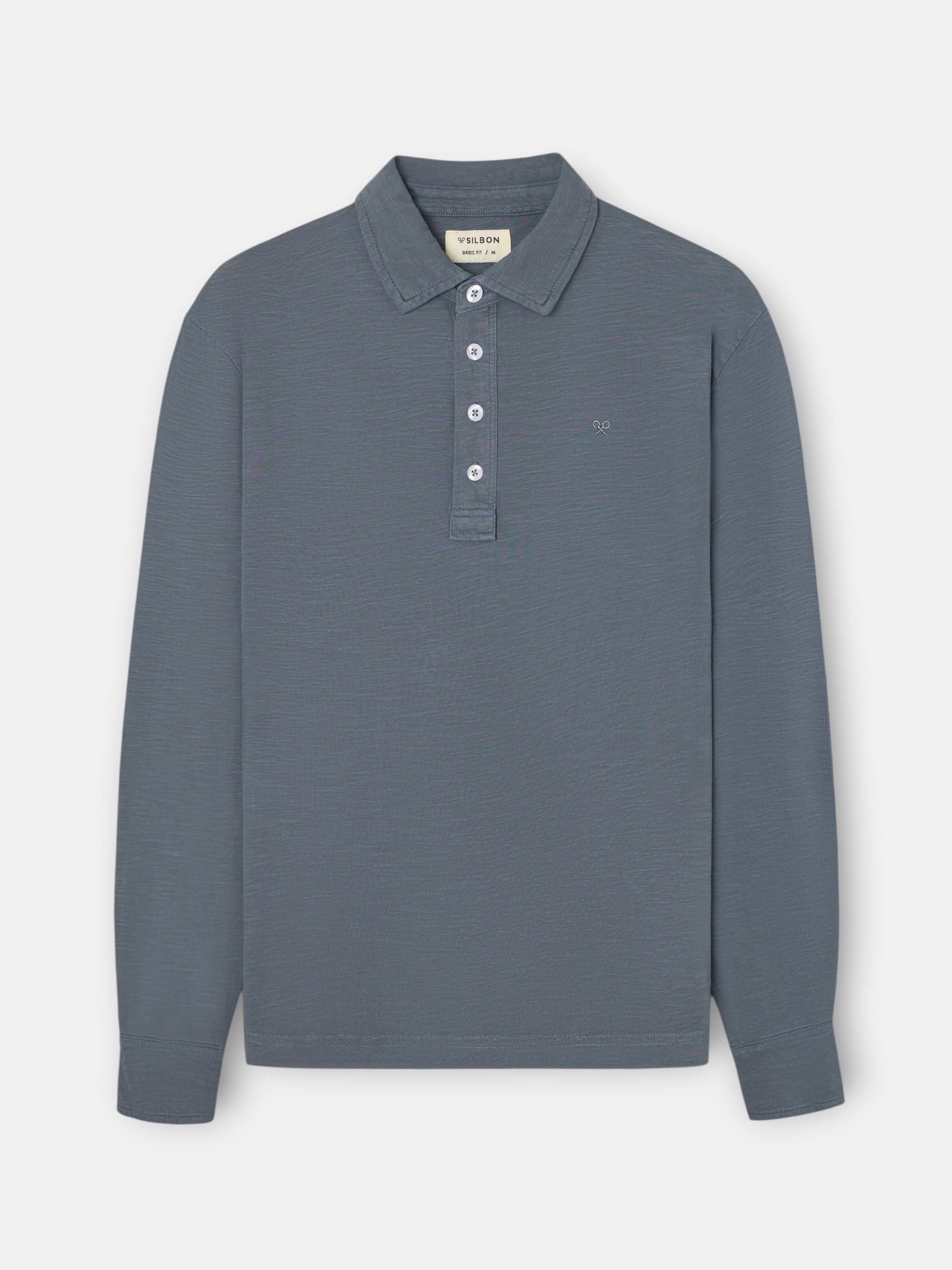 Polo manga larga sport gris