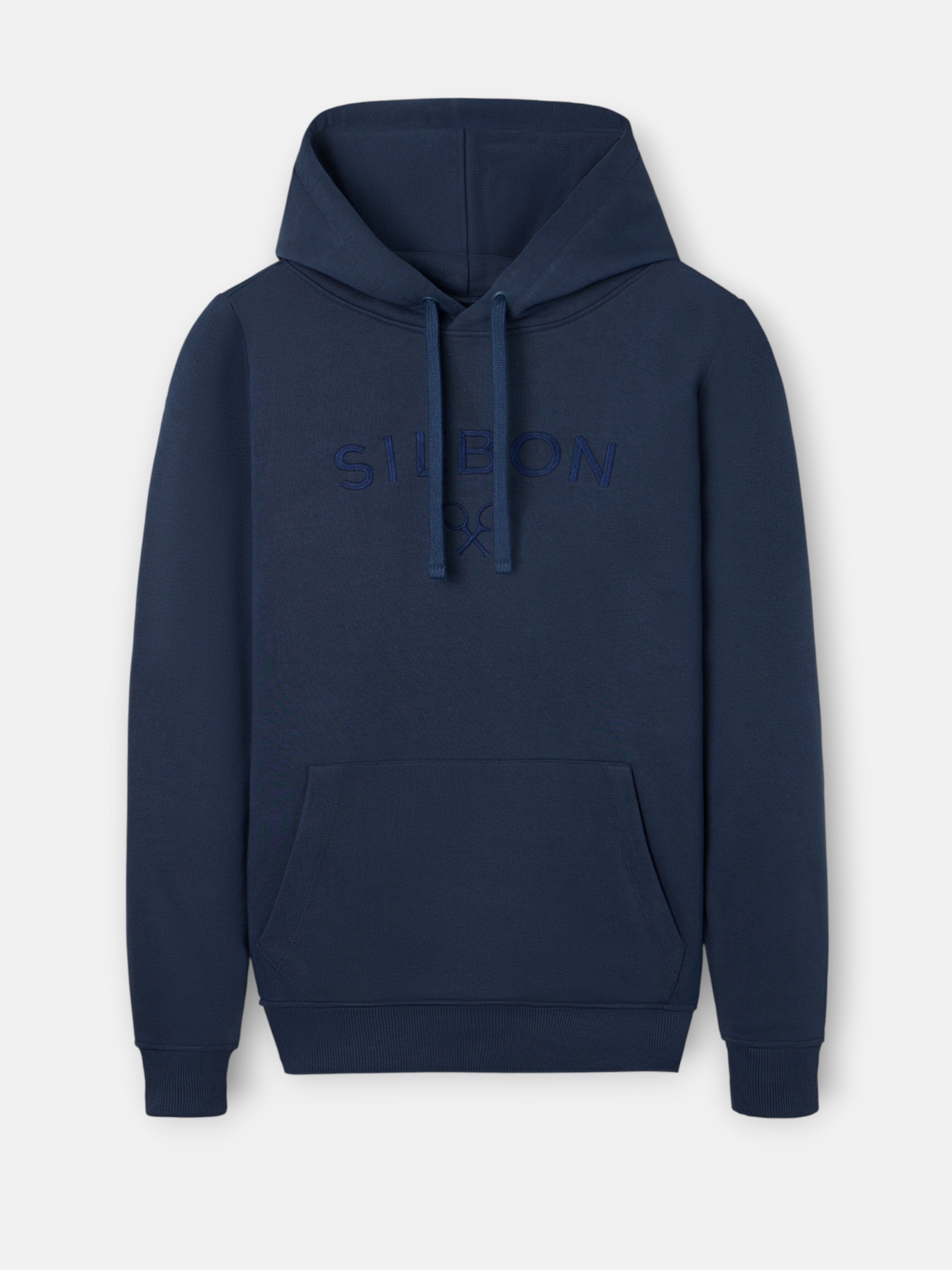 Sudadera capucha Silbon raqueta media azul marino