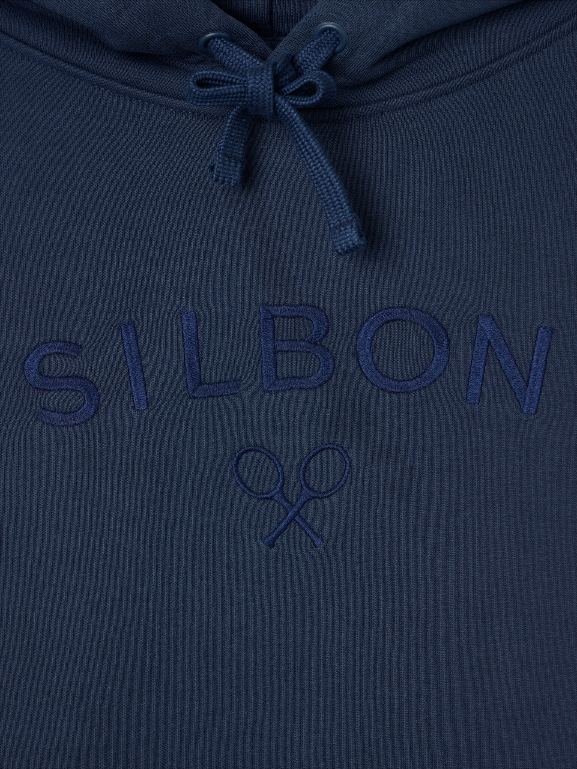 Sudadera capucha Silbon raqueta media azul marino