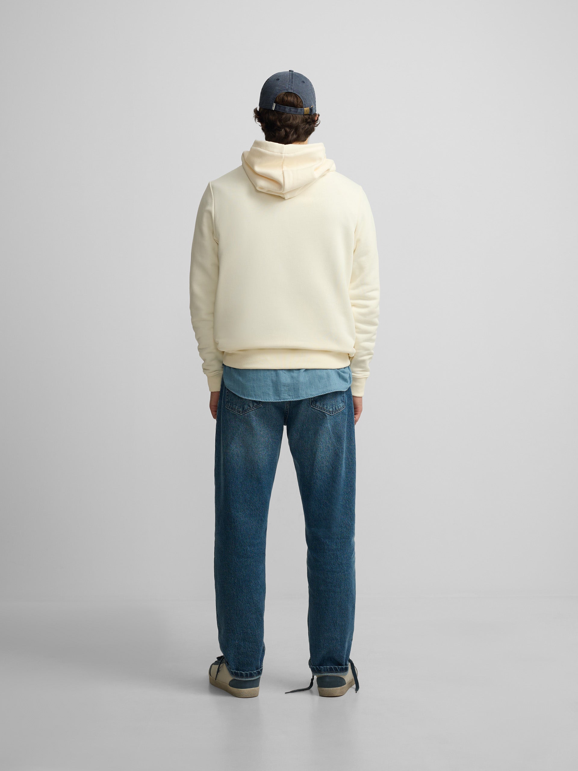 Sudadera capucha Silbon raqueta media crema
