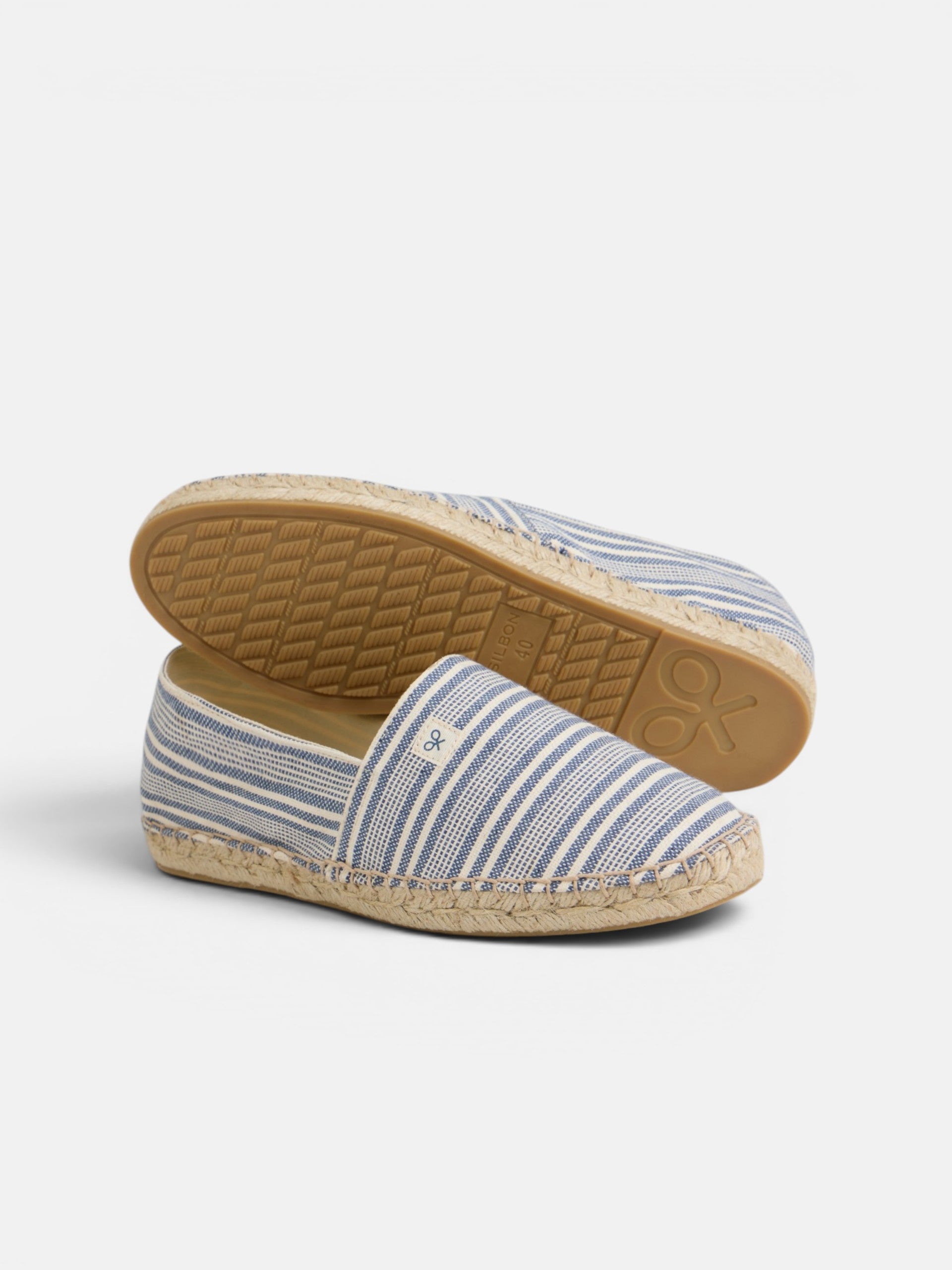 Espadrille à rayures bleues