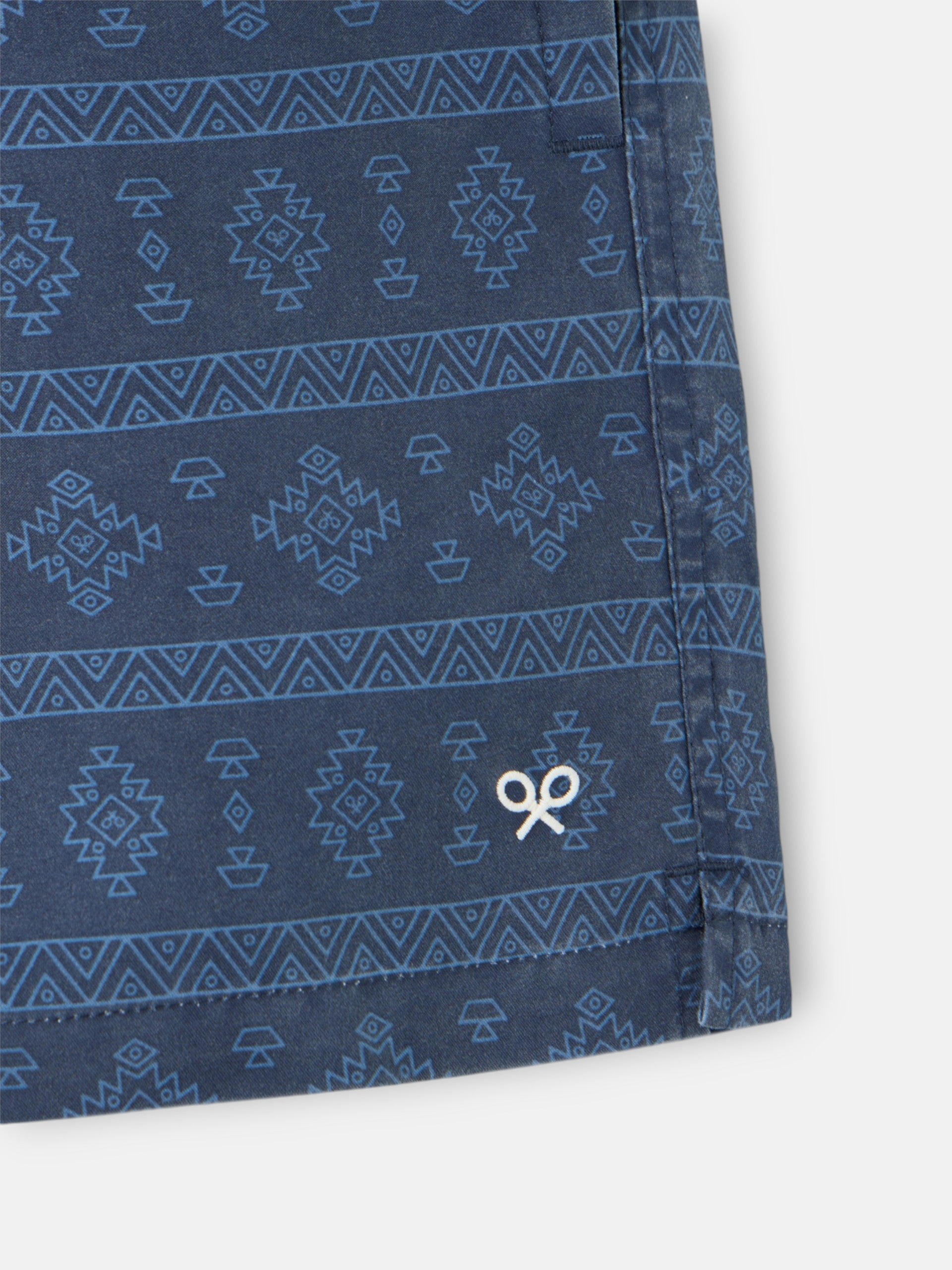 Maillot de bain ethnique bleu marine délavé