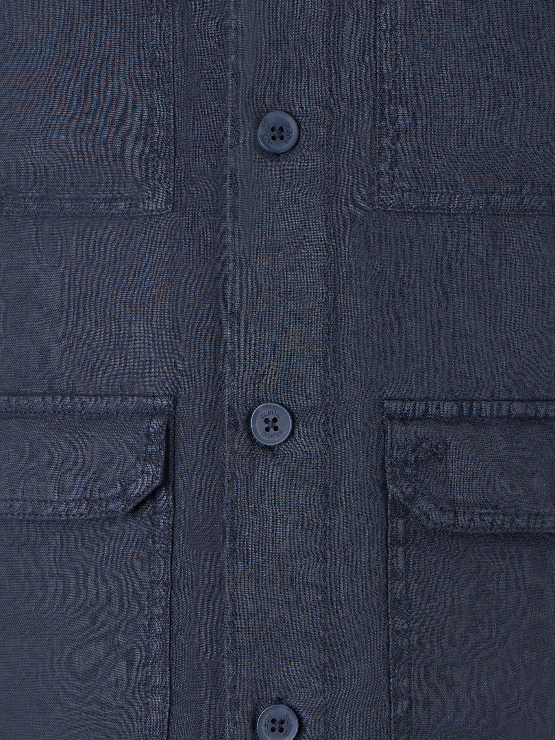 Blue linen overshirt