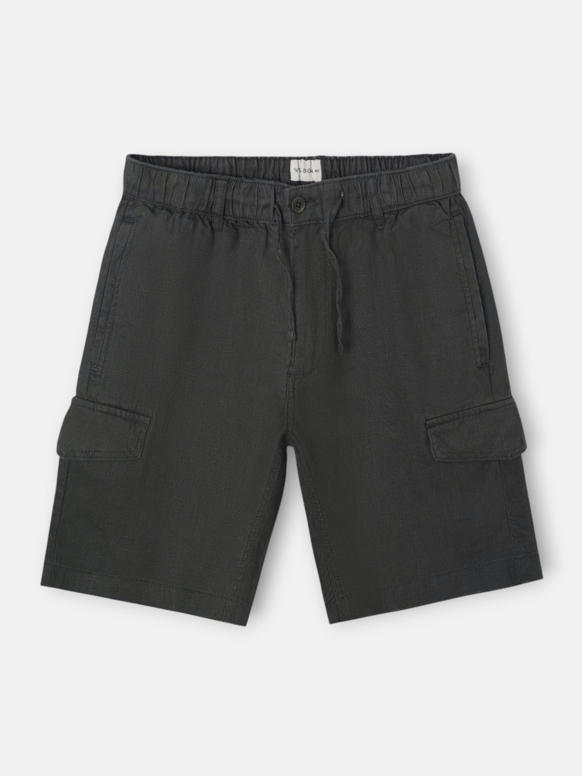 Bermuda en lin avec poche verte