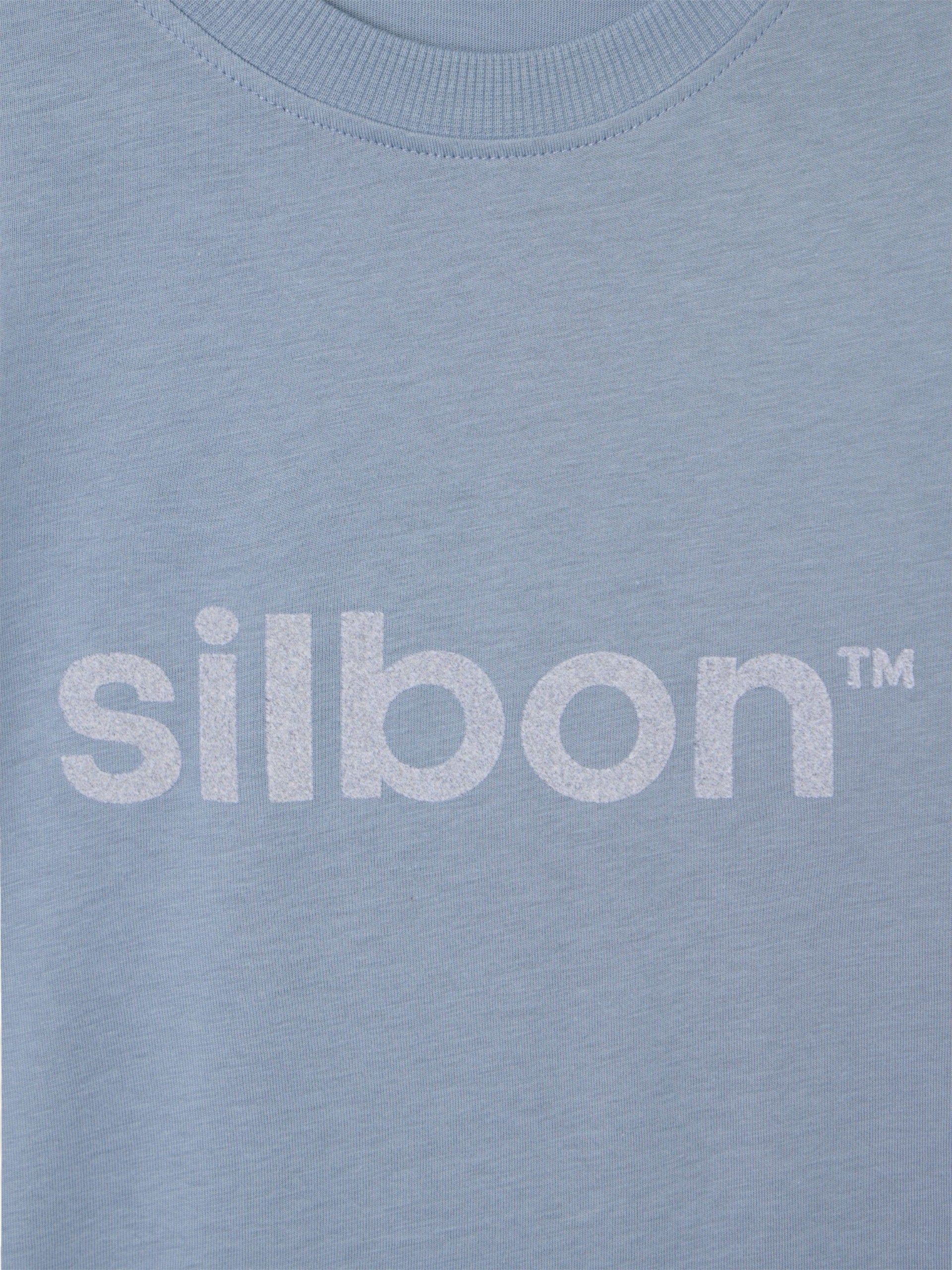 Silbon flock indigo blue t-shirt