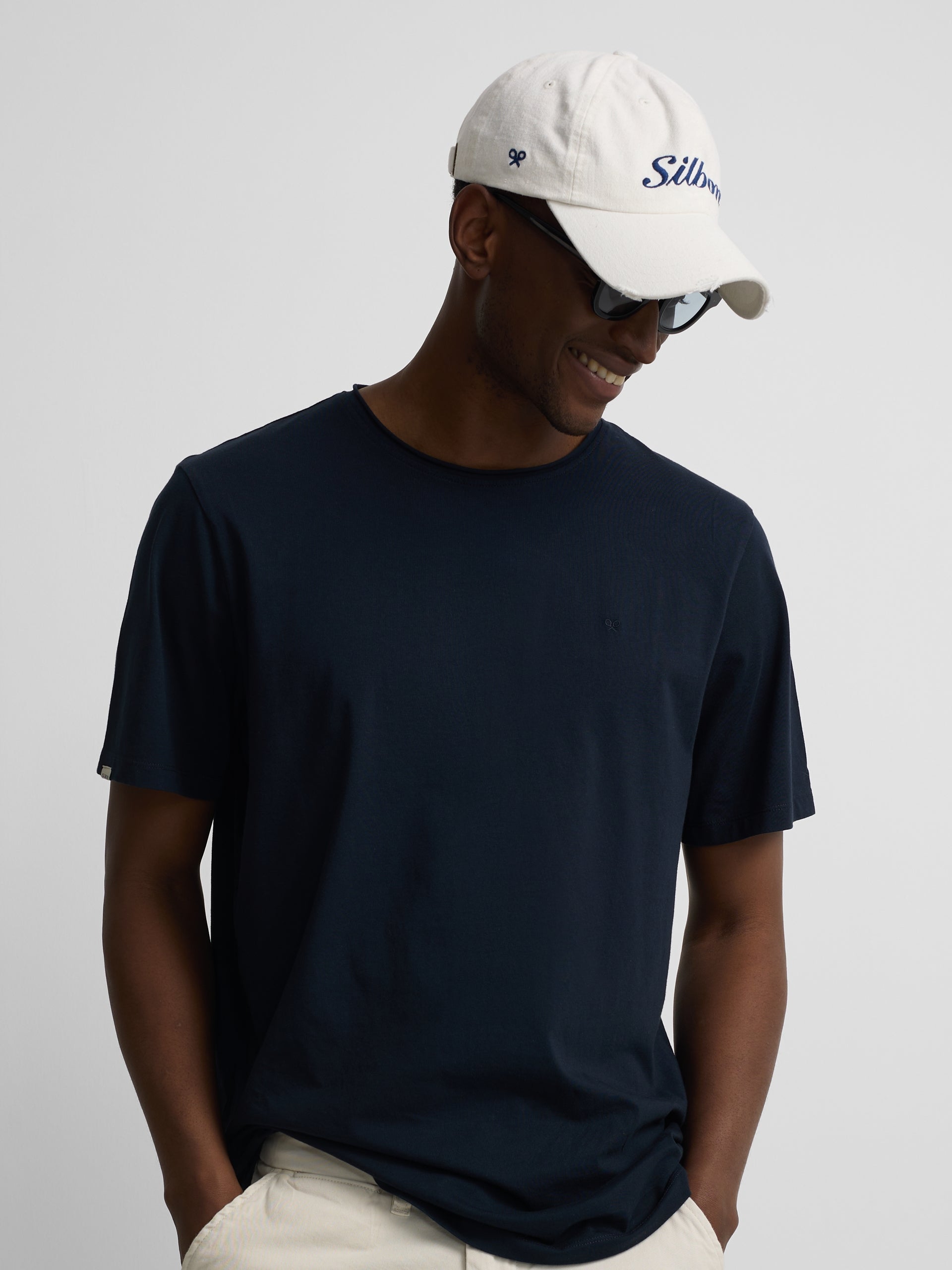 Medium stone embroidered cap