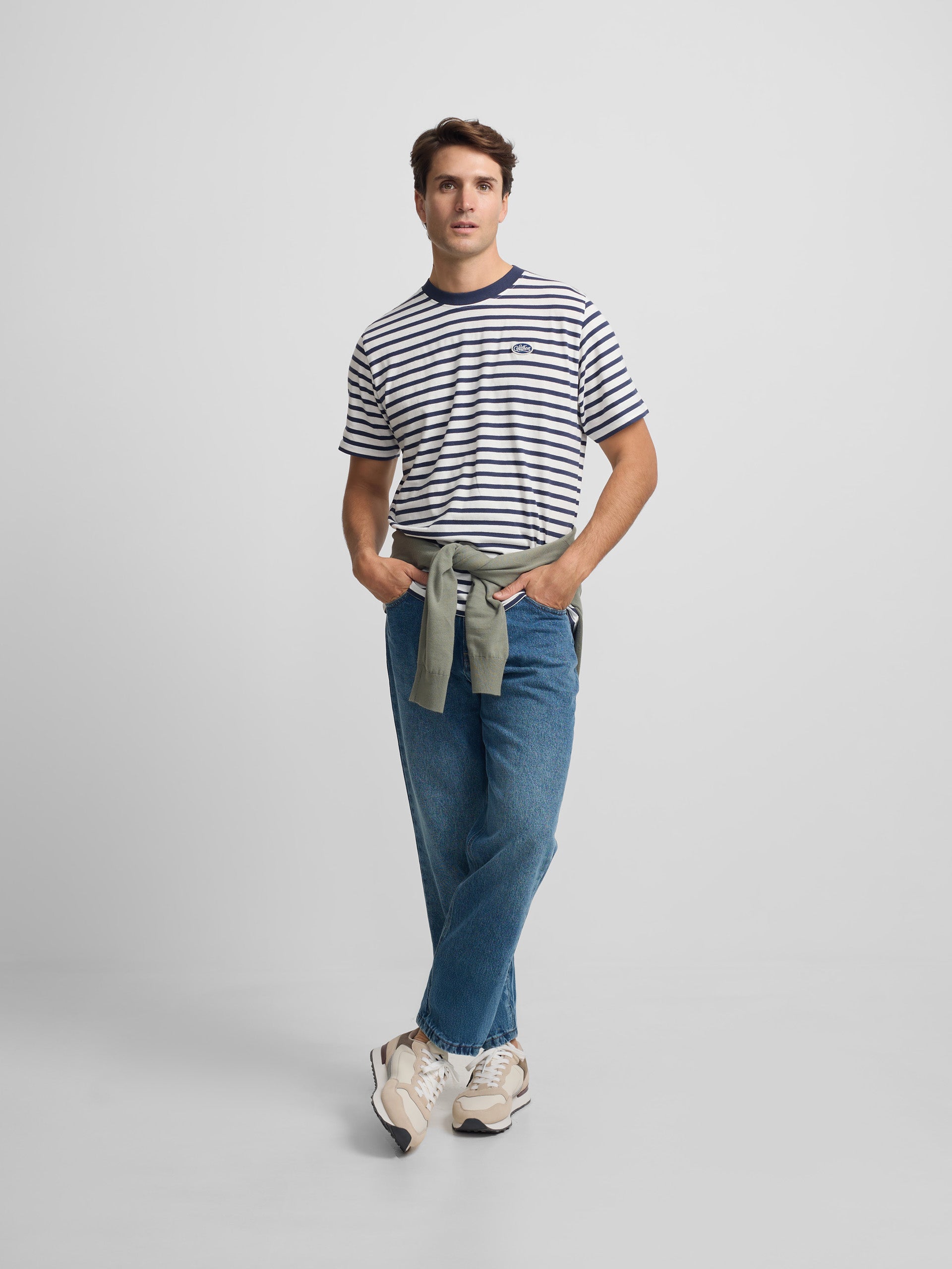 Rustic navy striped t-shirt