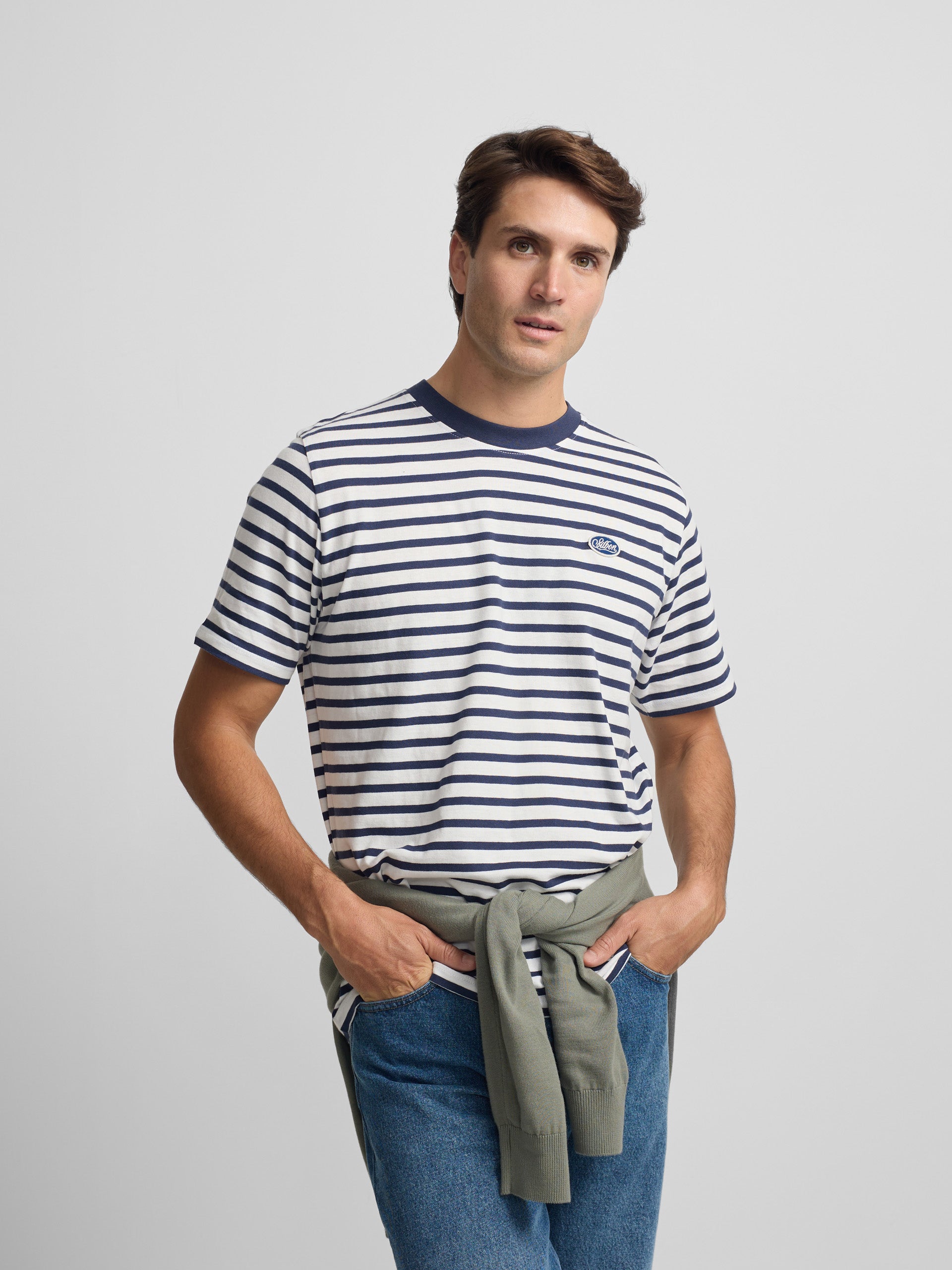 Rustic navy striped t-shirt
