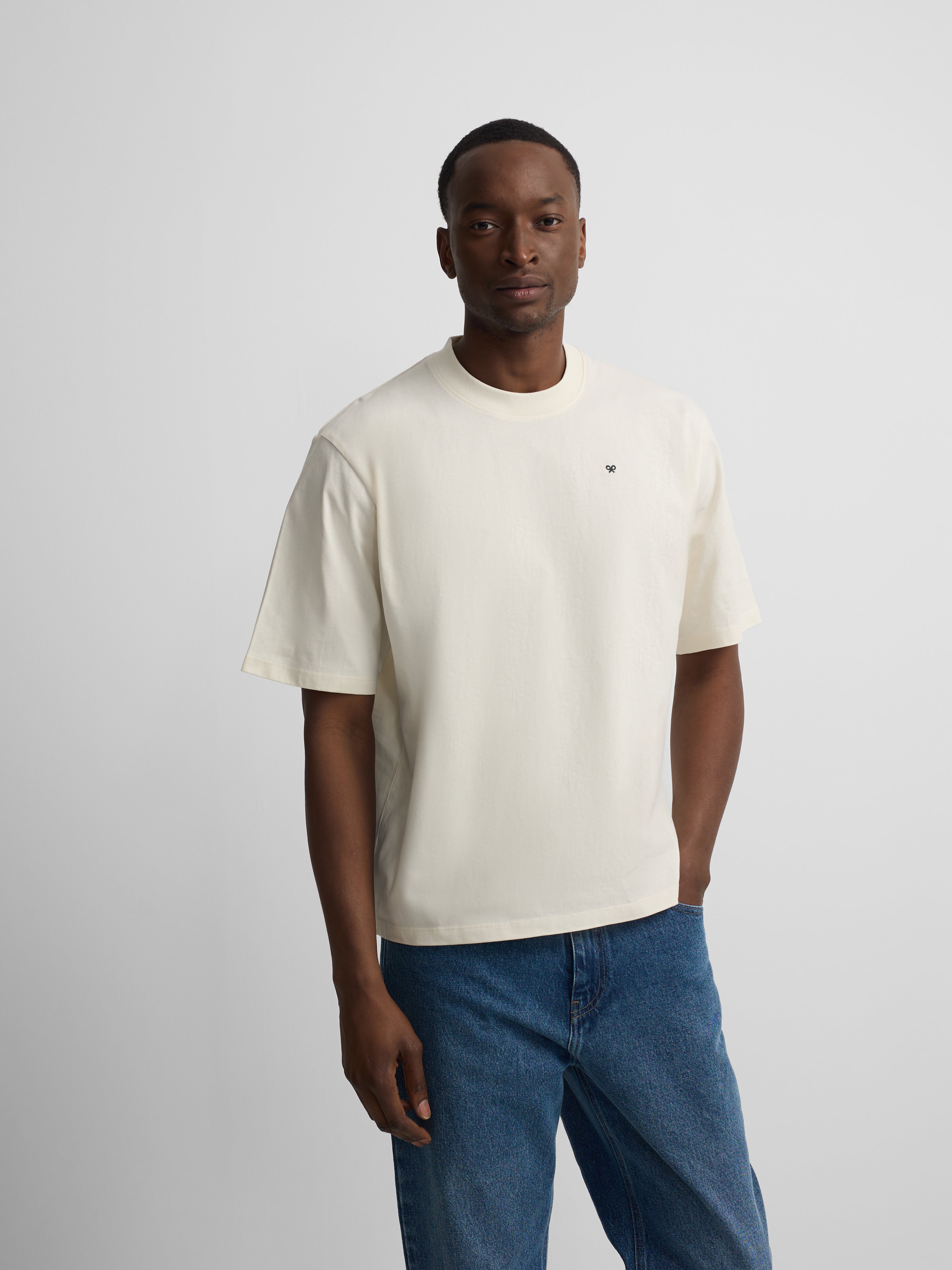 T-shirt coupe spéciale silbon plans crème