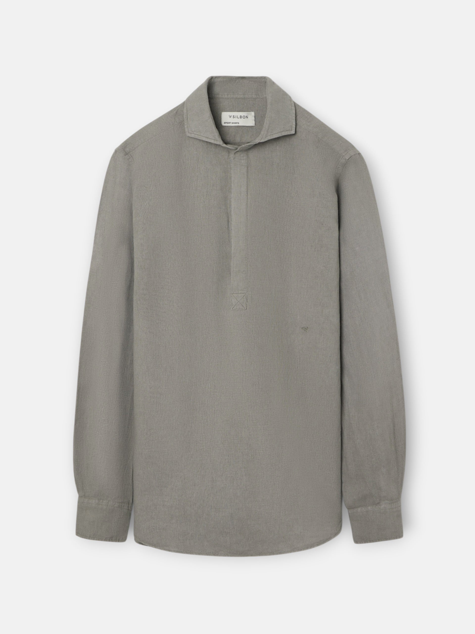 Plain green linen polo