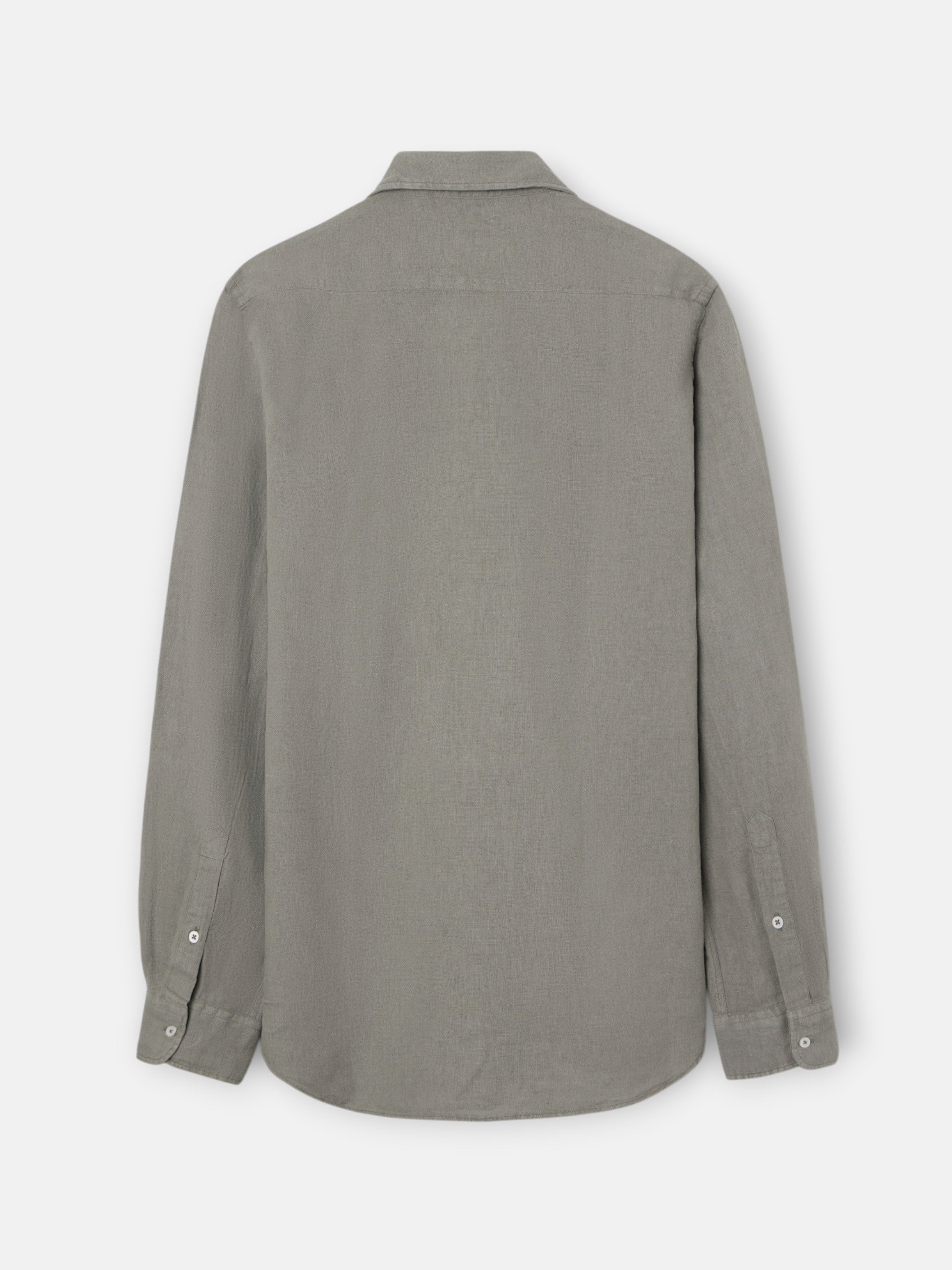 Plain green linen polo