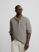 Plain green linen polo