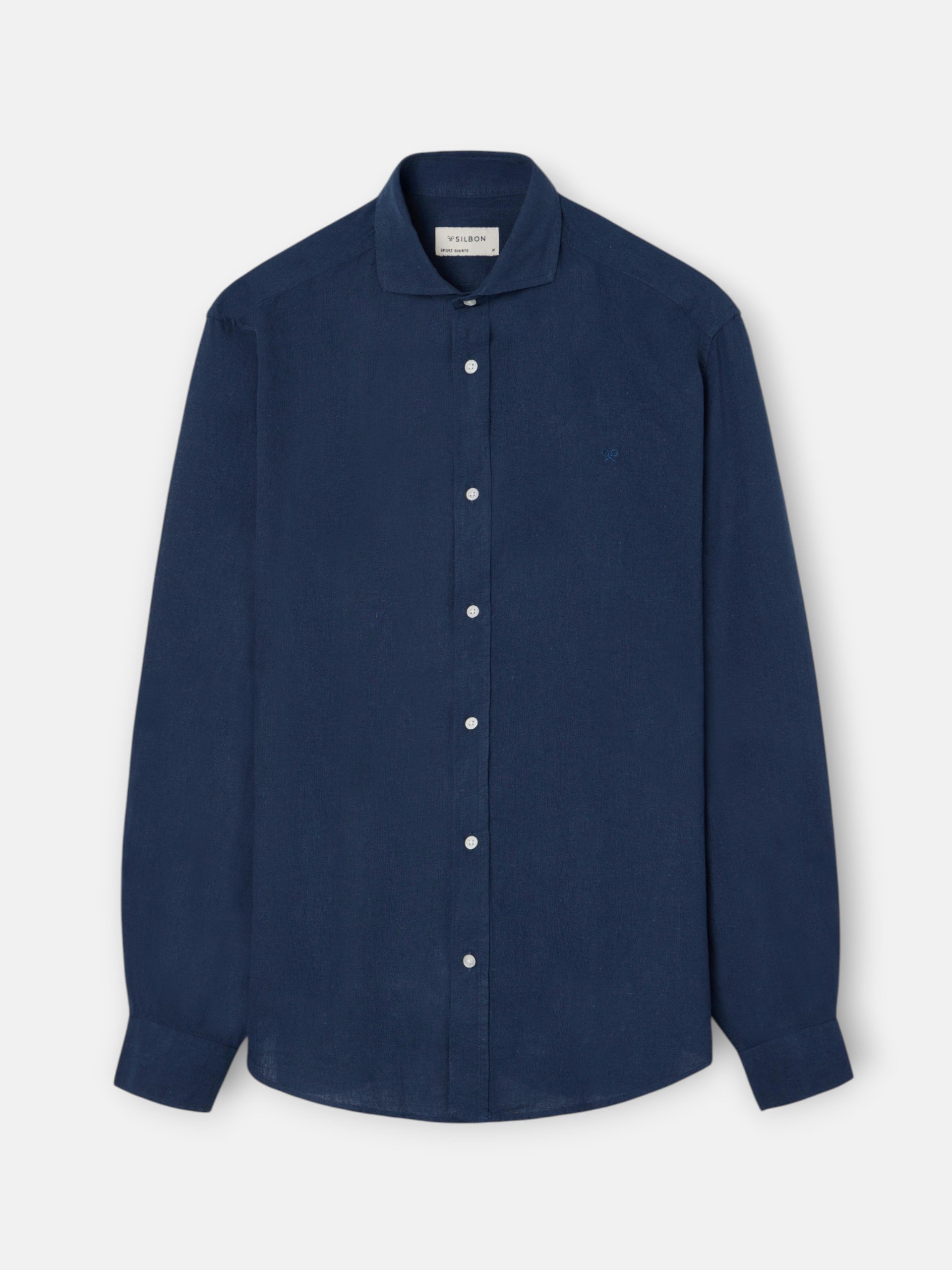 Camisa sport lino azul marino