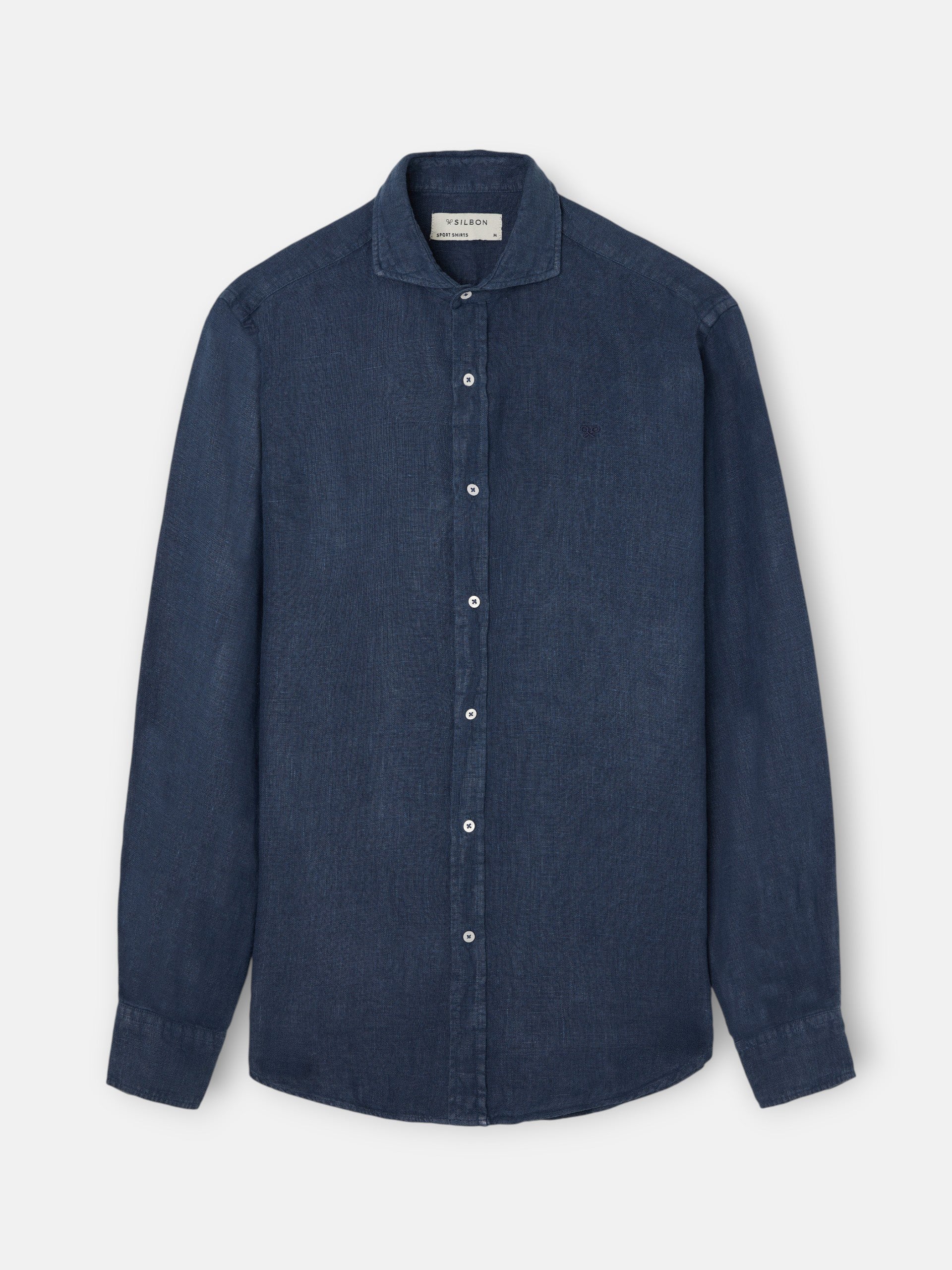 Camisa sport warm linen azul marino