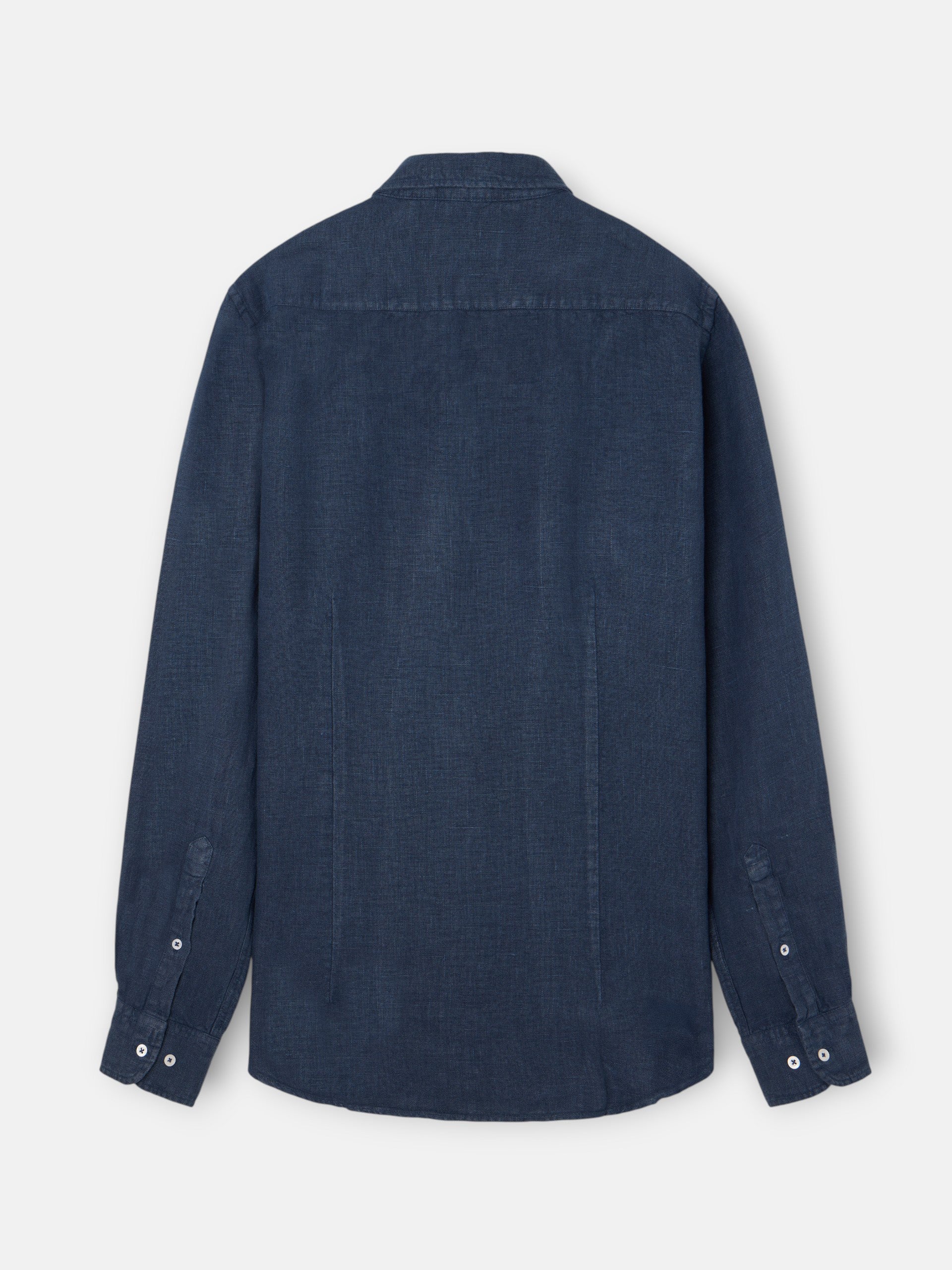 Camisa sport warm linen azul marino