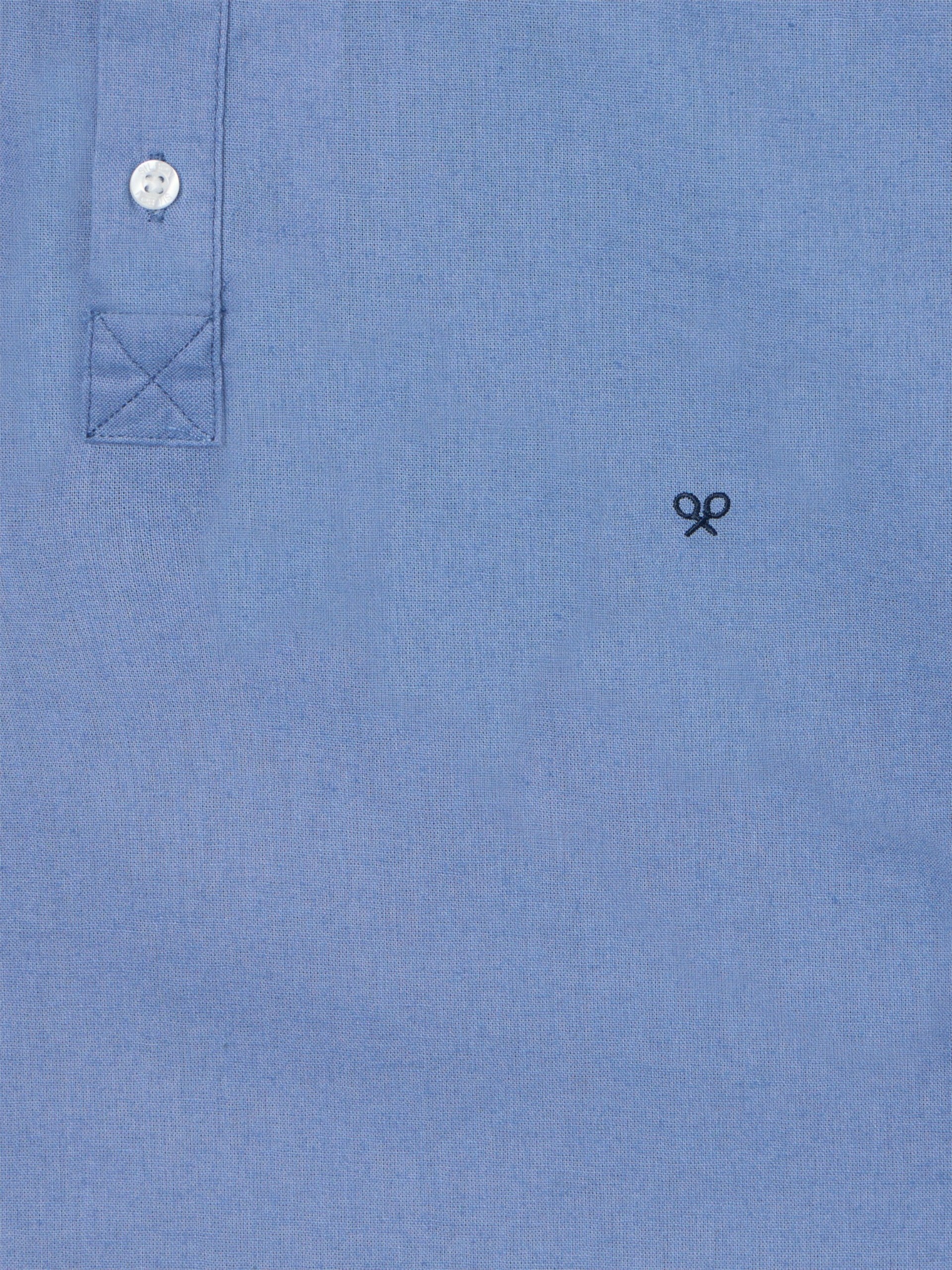 Camisa desportiva de linho azul