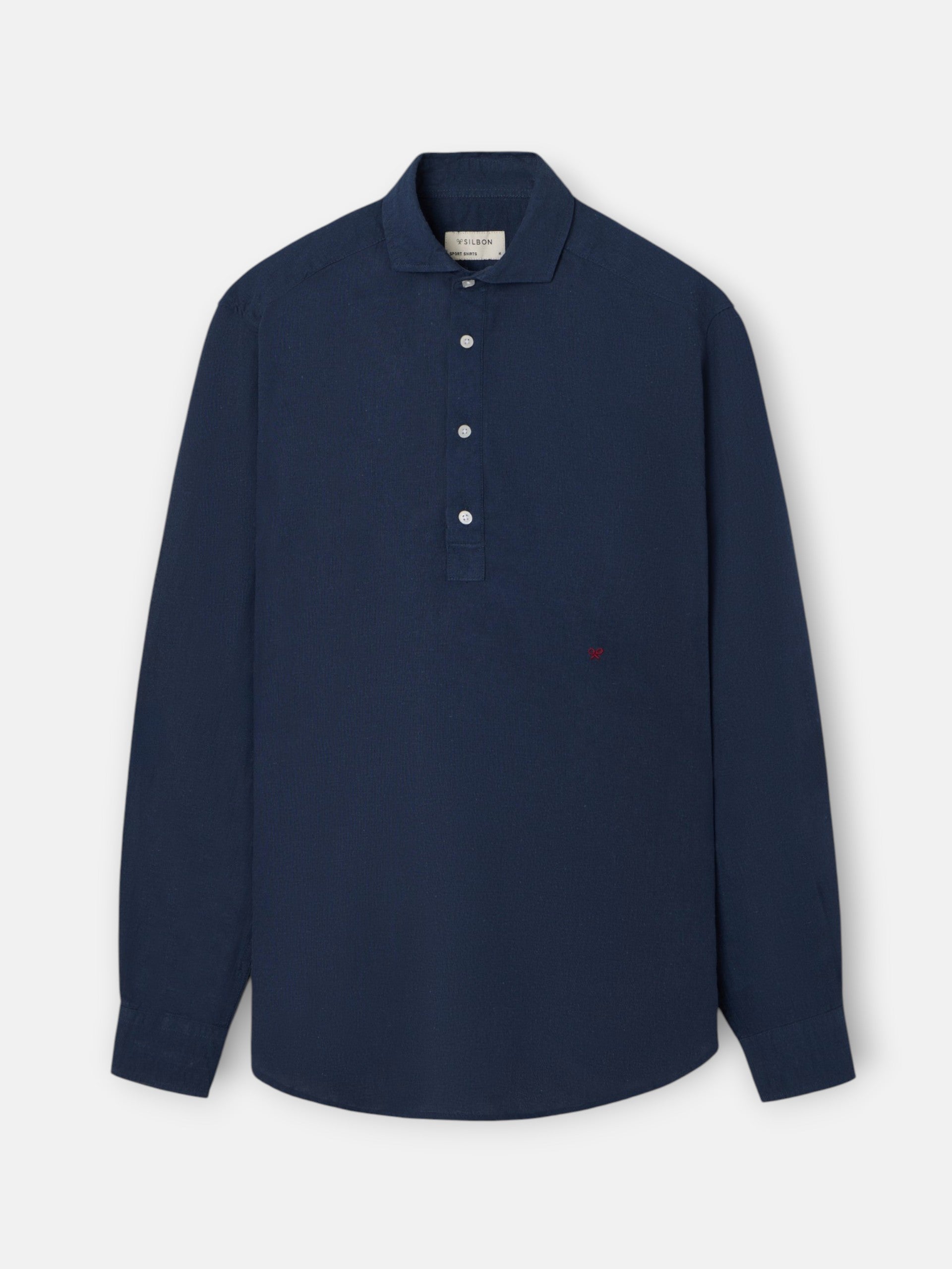 Camisola desportiva de linho azul-marinho