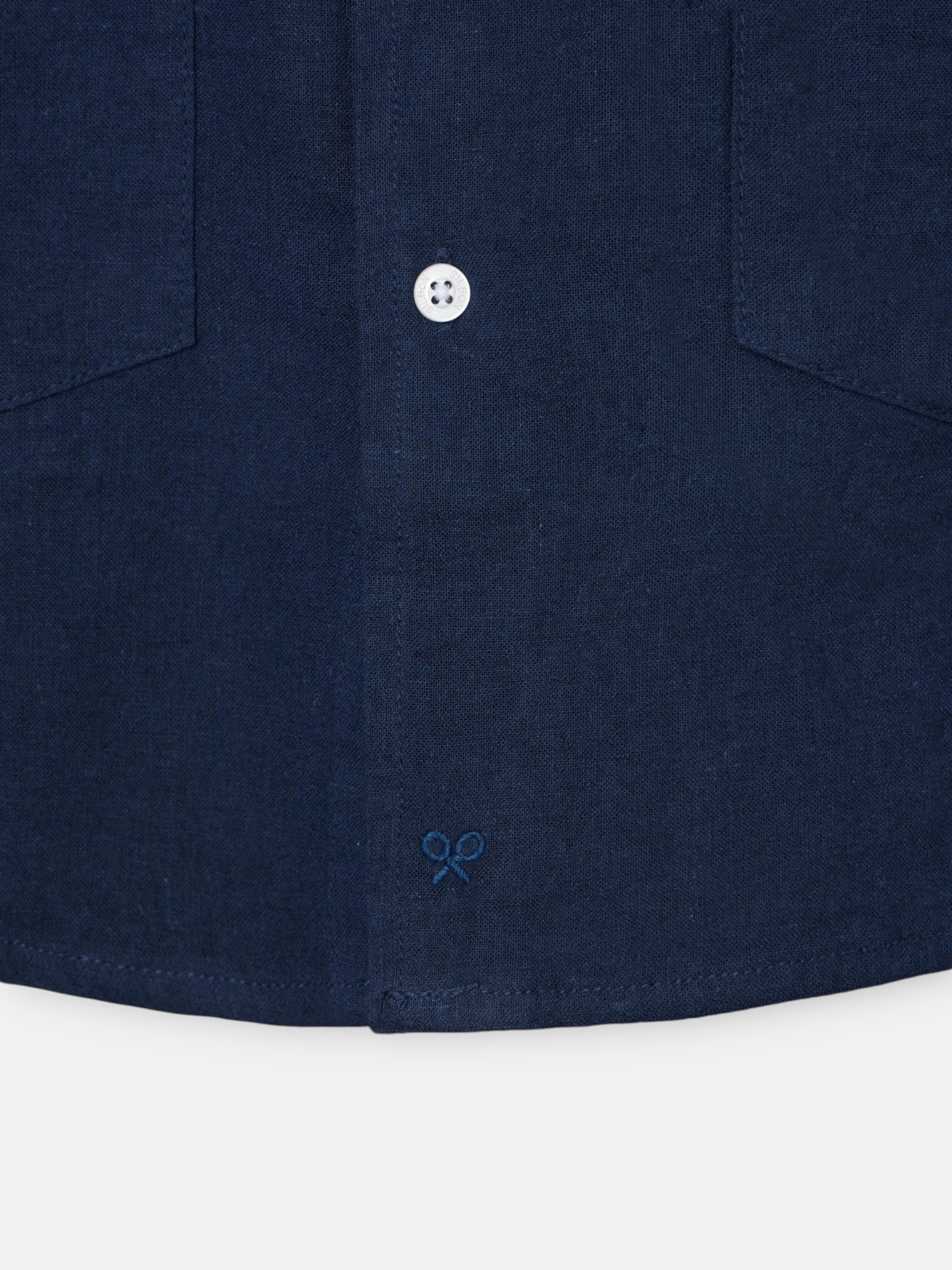 Navy linen sport guayabera