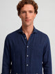 Navy linen sport guayabera